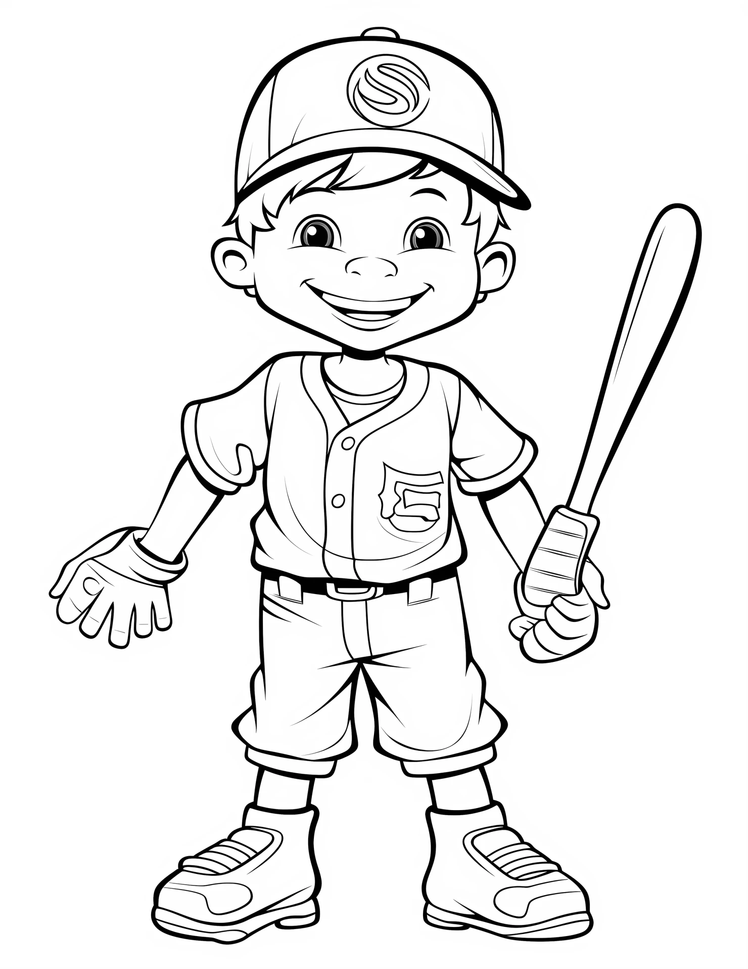 Outfielder for kids coloring page on white color background #32276