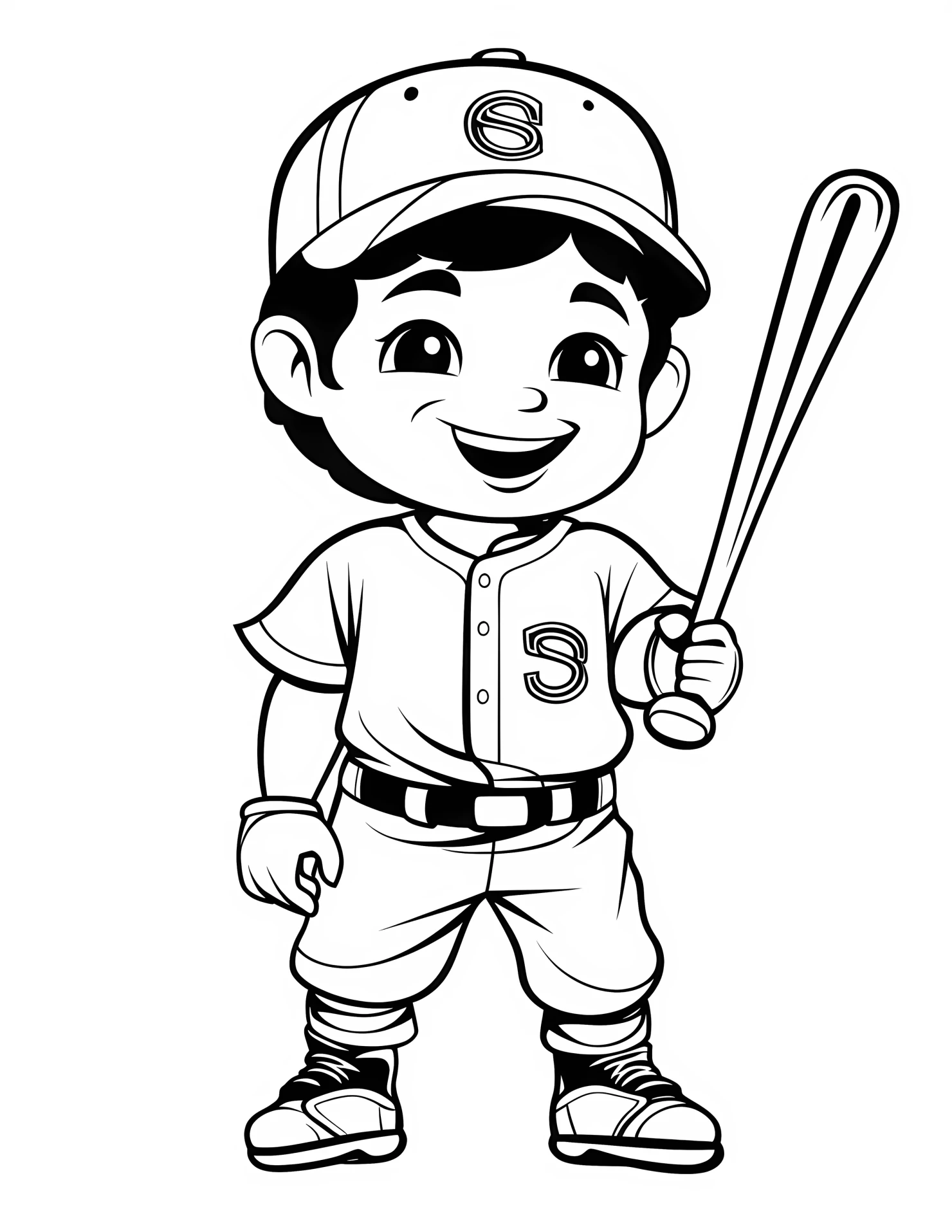 Outfielder for kids coloring page on white color background #32277