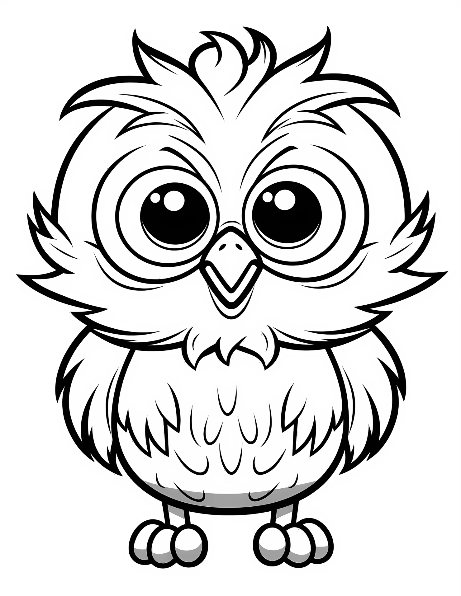 Owl for kids coloring page on white color background #32282