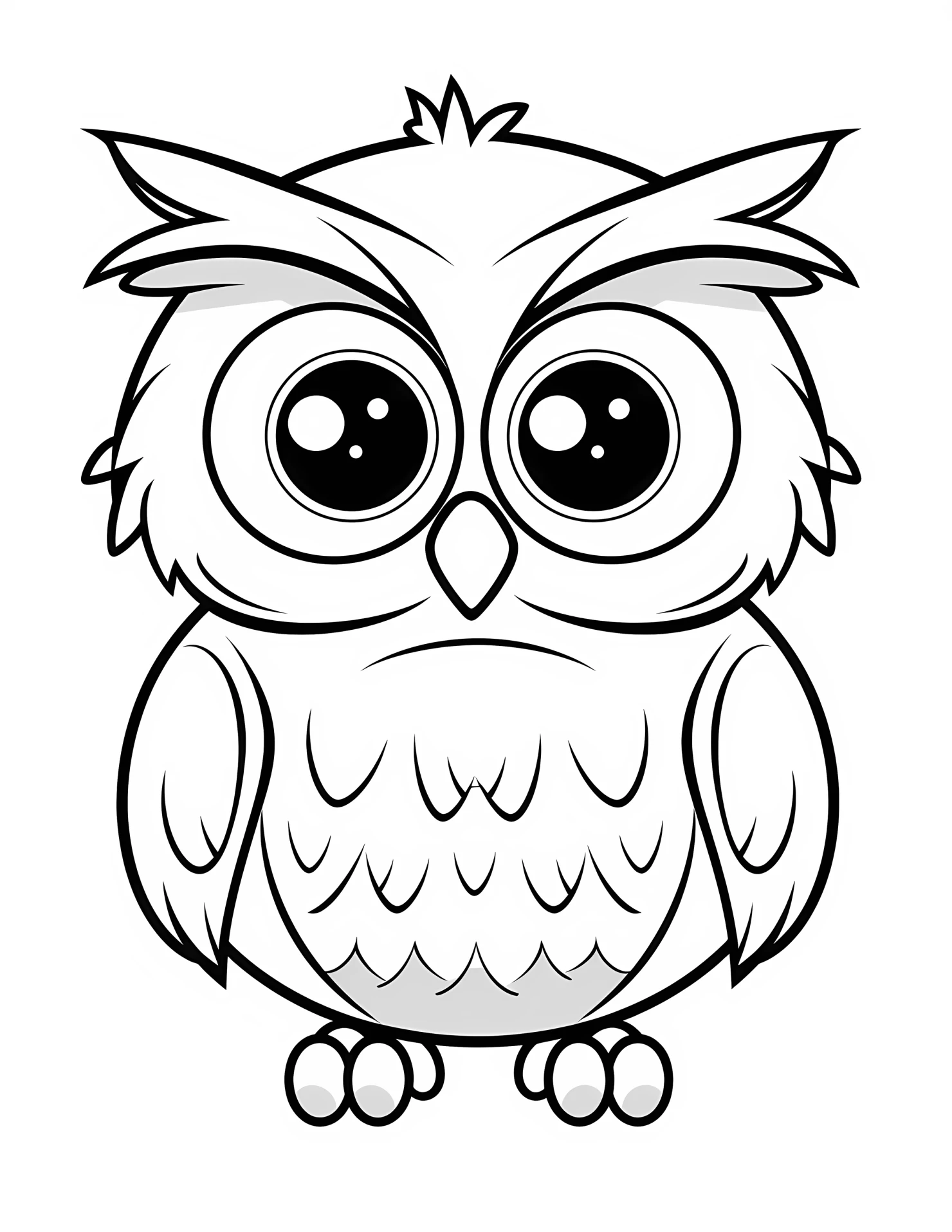 Owl for kids coloring page on white color background #32283
