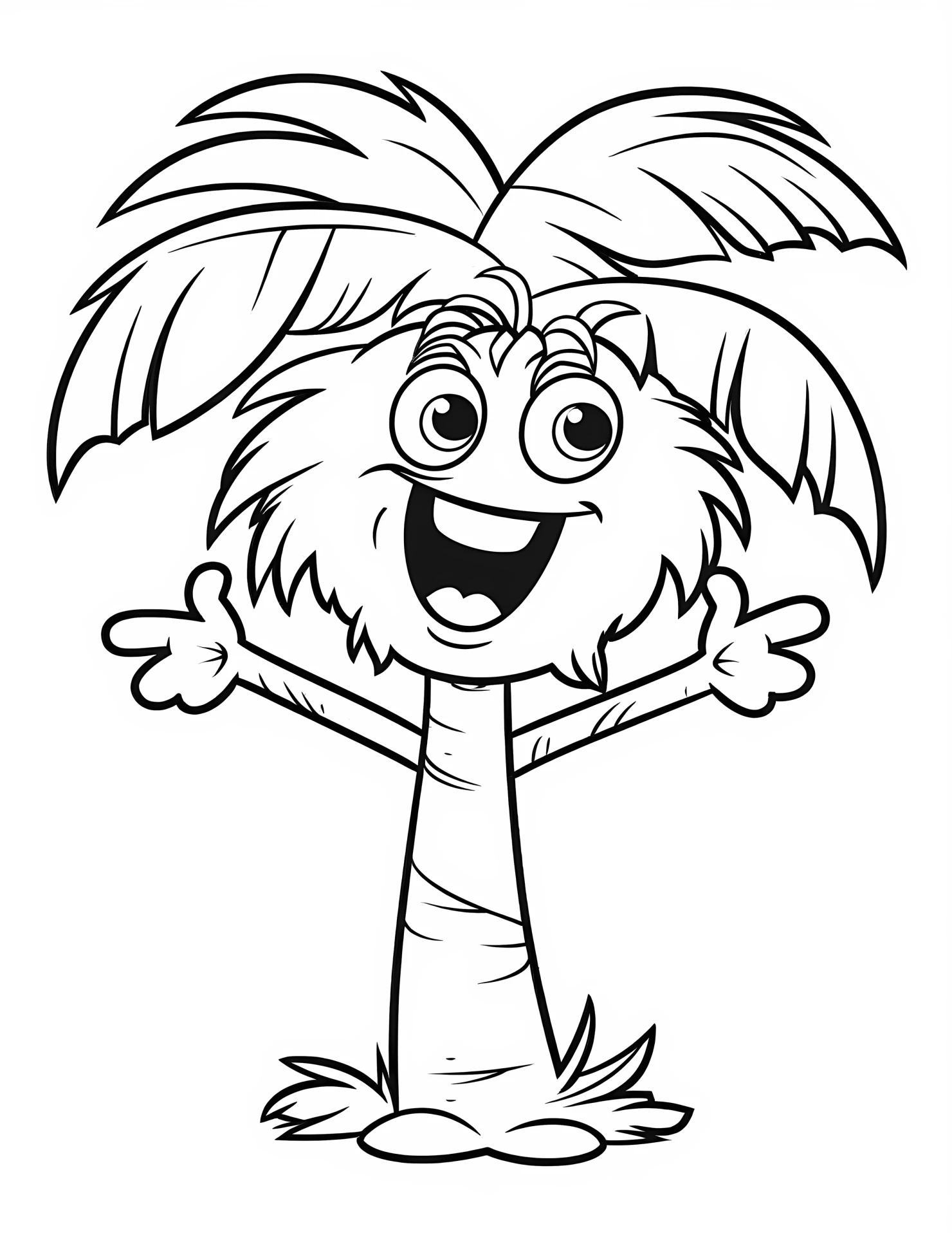 Palm tree for kids coloring page on white color background #32285