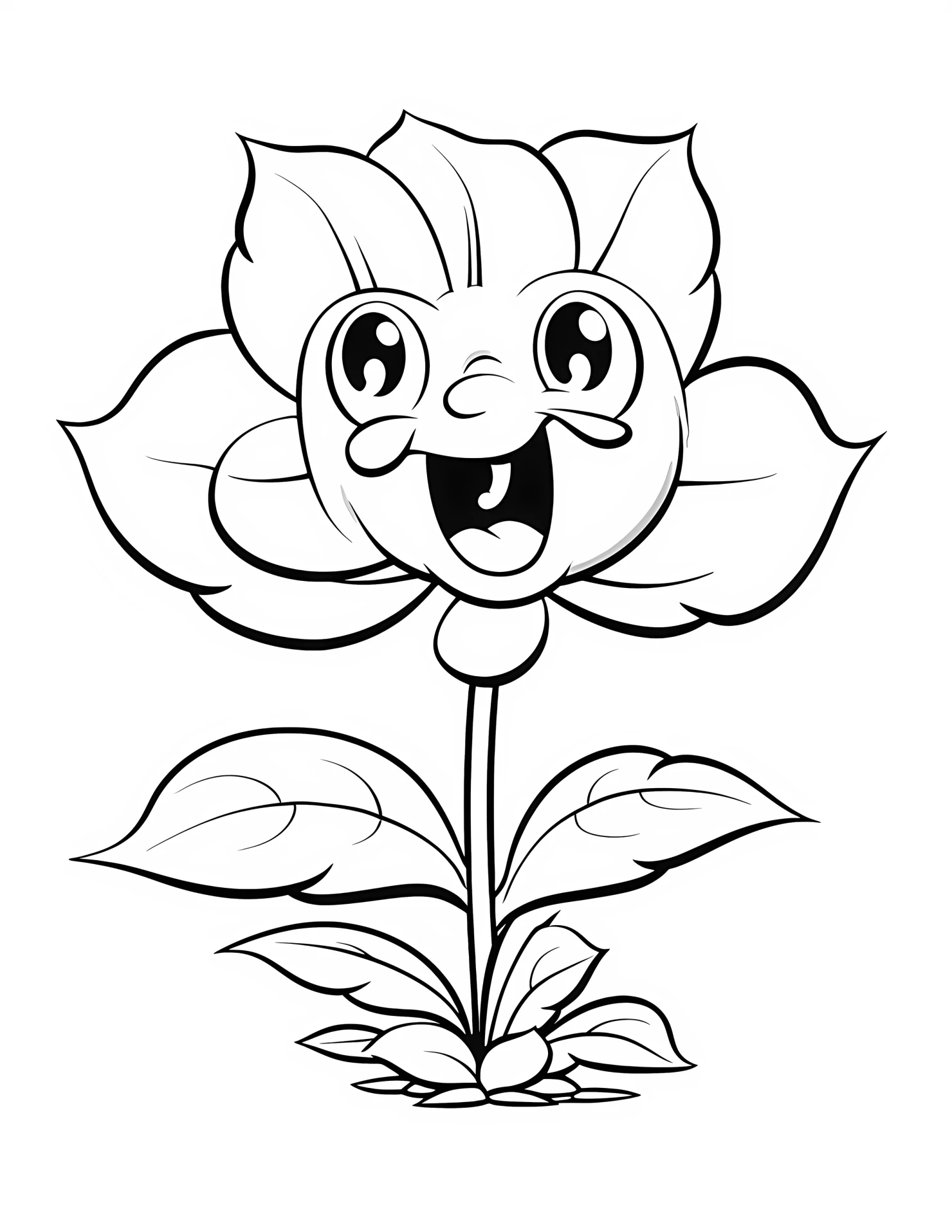 Pansy flower for kids coloring page on white color background #32291