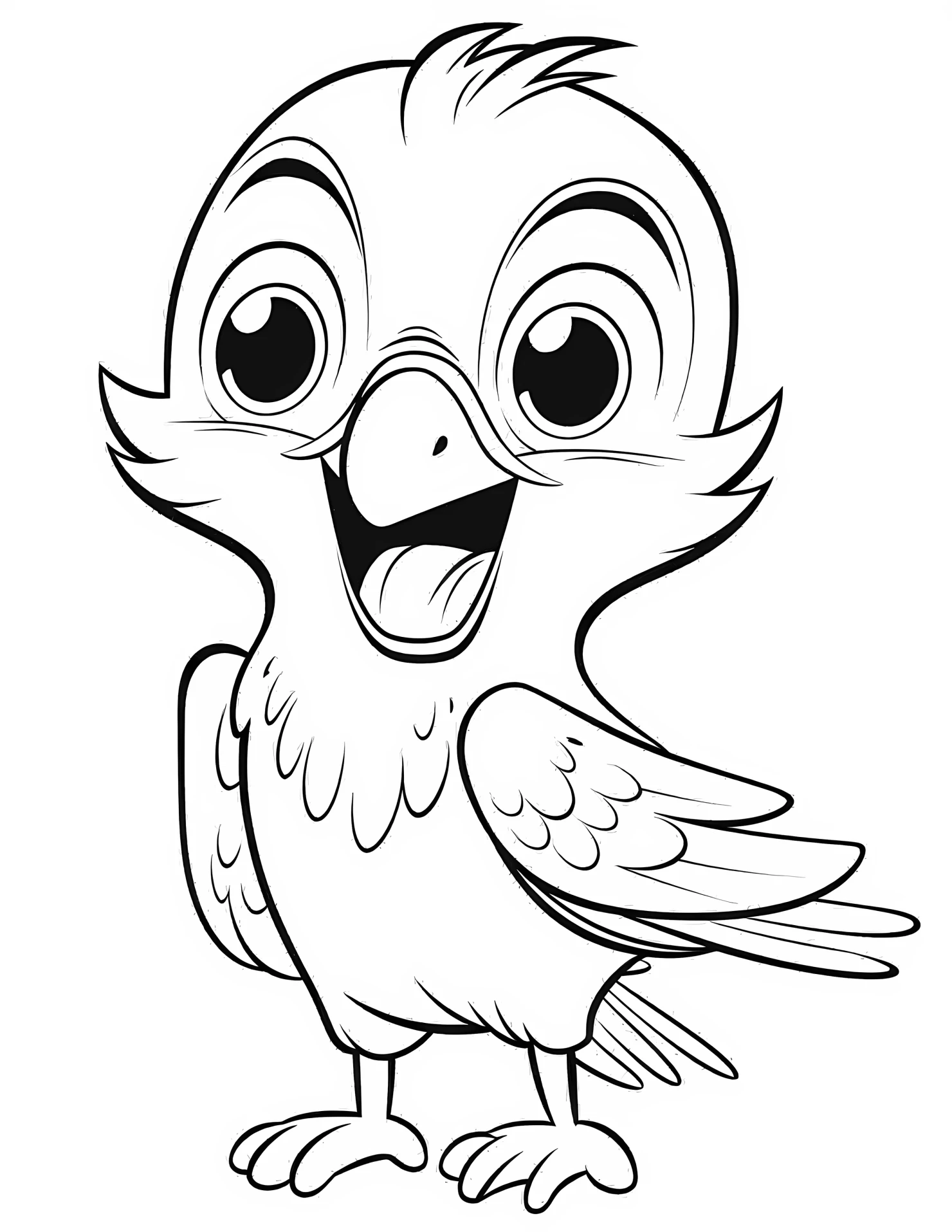 Parrot for kids coloring page on white color background #32296