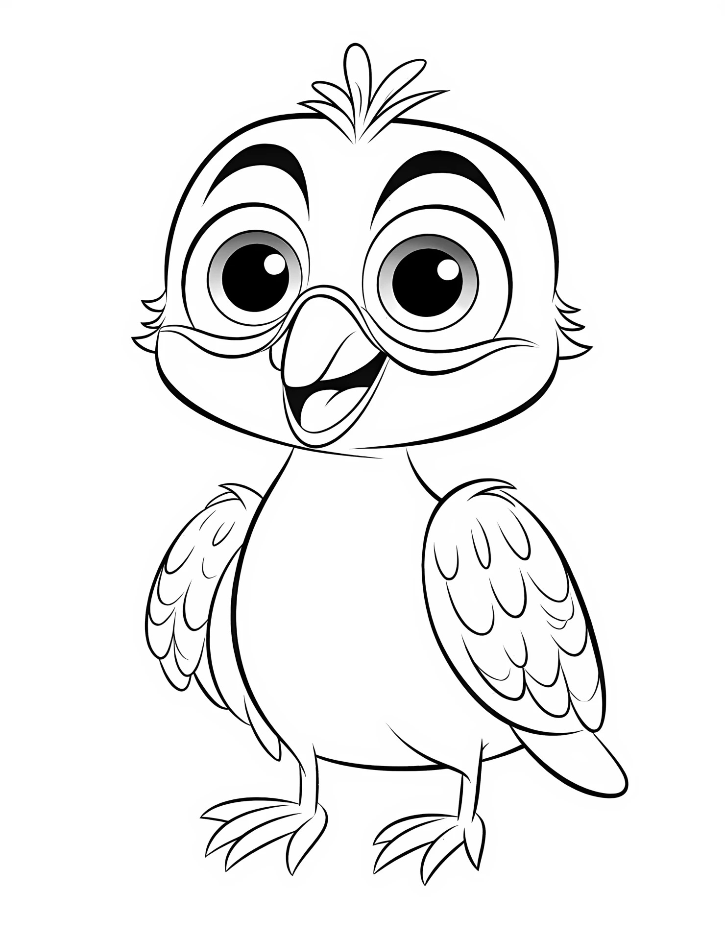 Parrot for kids coloring page on white color background #32297