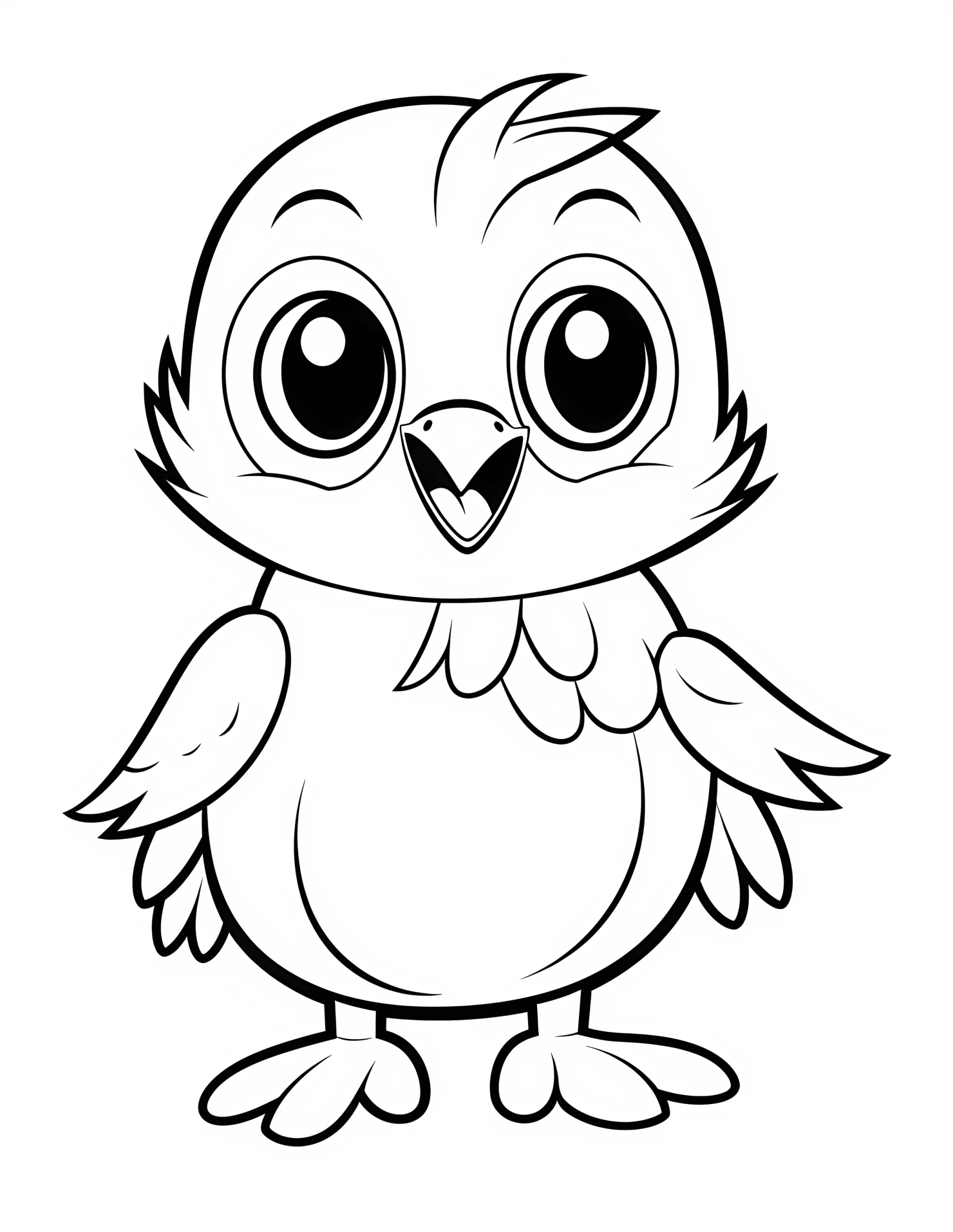 Parrot for kids coloring page on white color background #32299