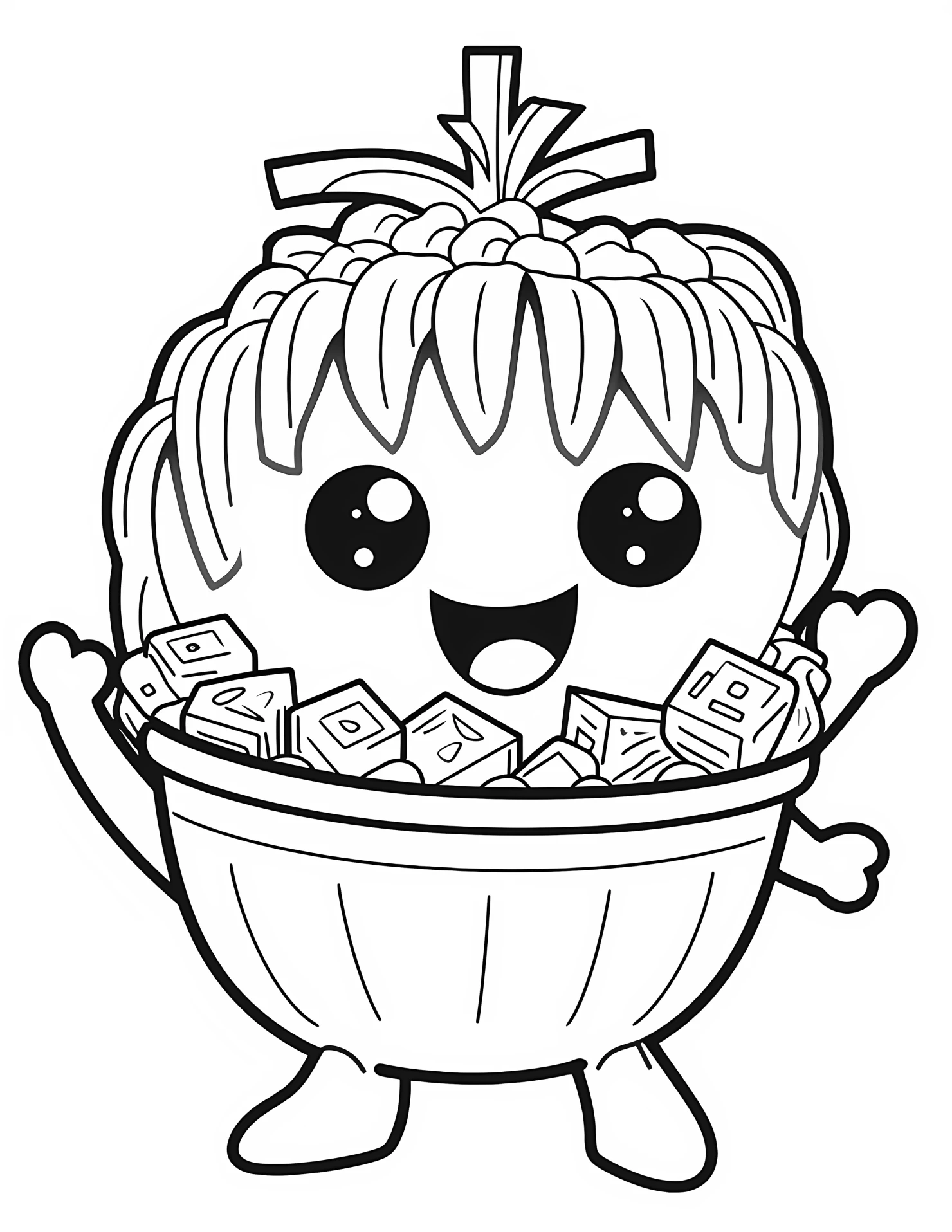 Pasta for kids coloring page on white color background #32304