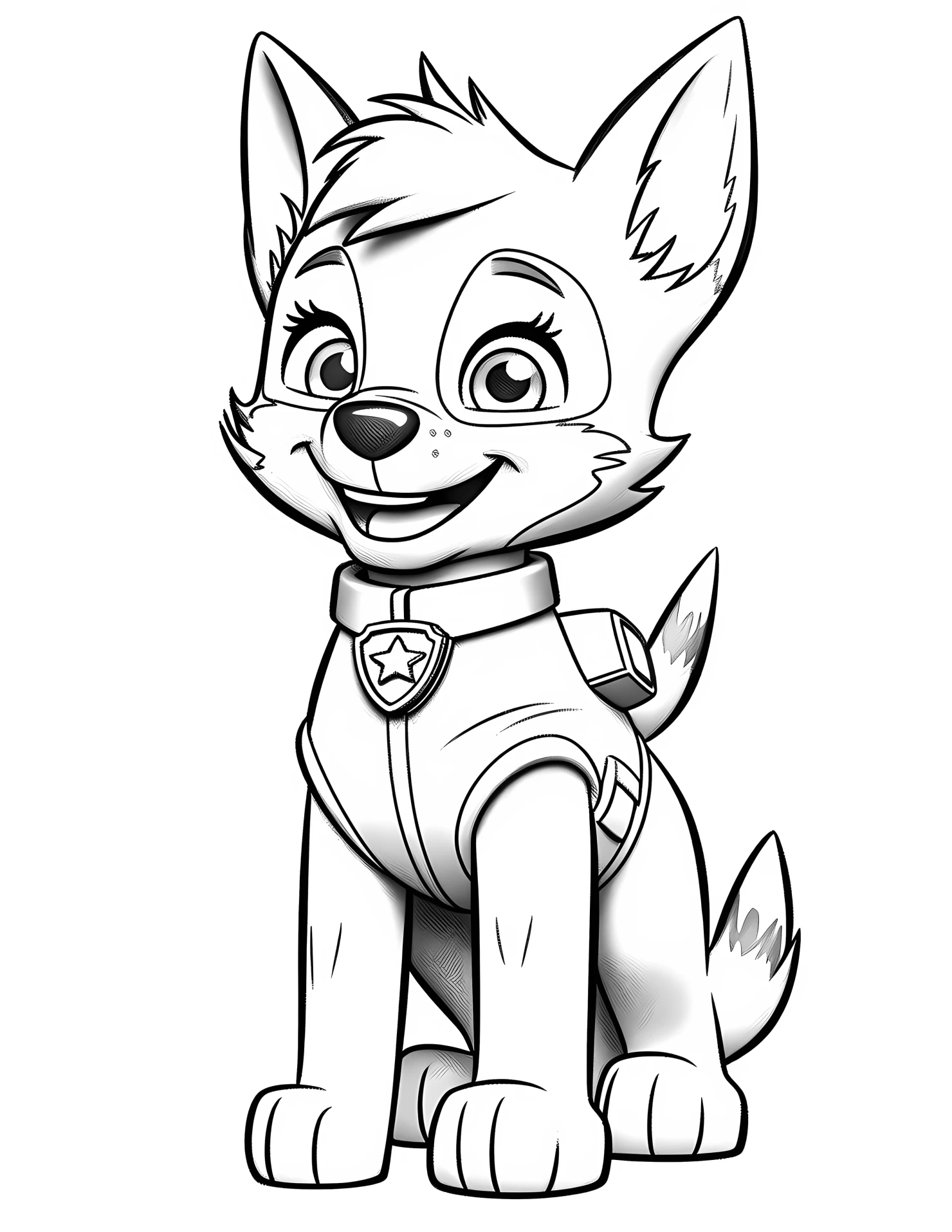 Paw patrol for kids coloring page on white color background #32308