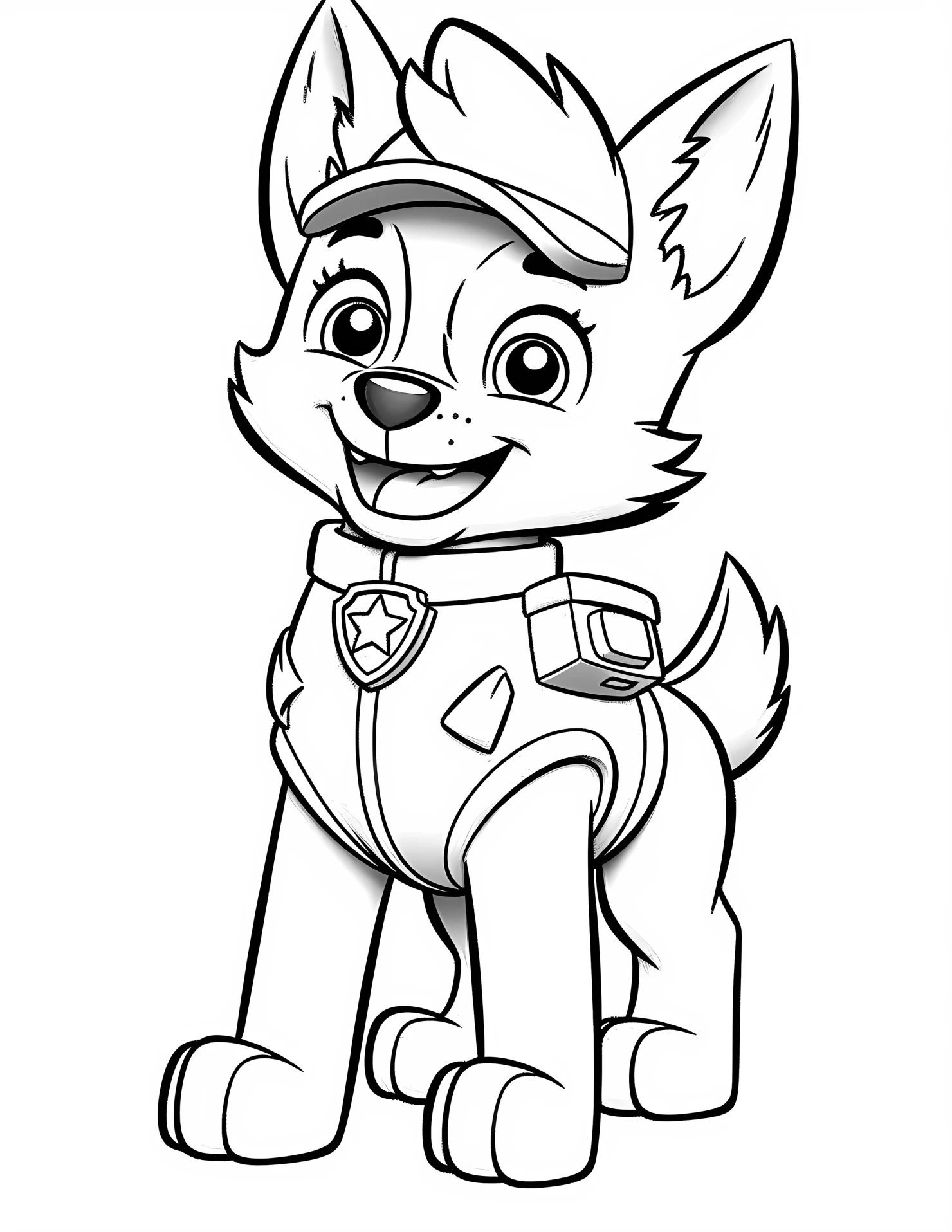 Paw patrol for kids coloring page on white color background #32309
