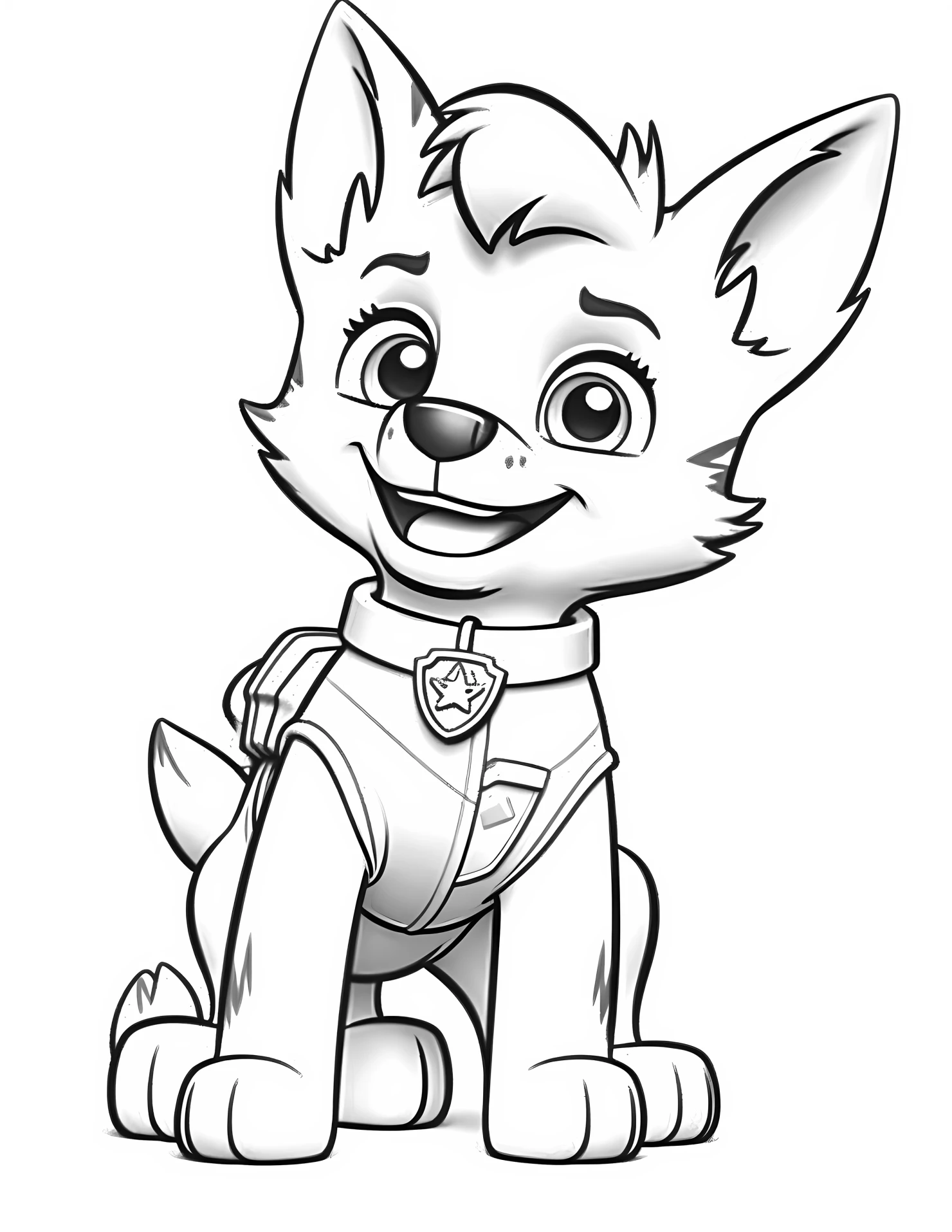 Paw patrol for kids coloring page on white color background #32310