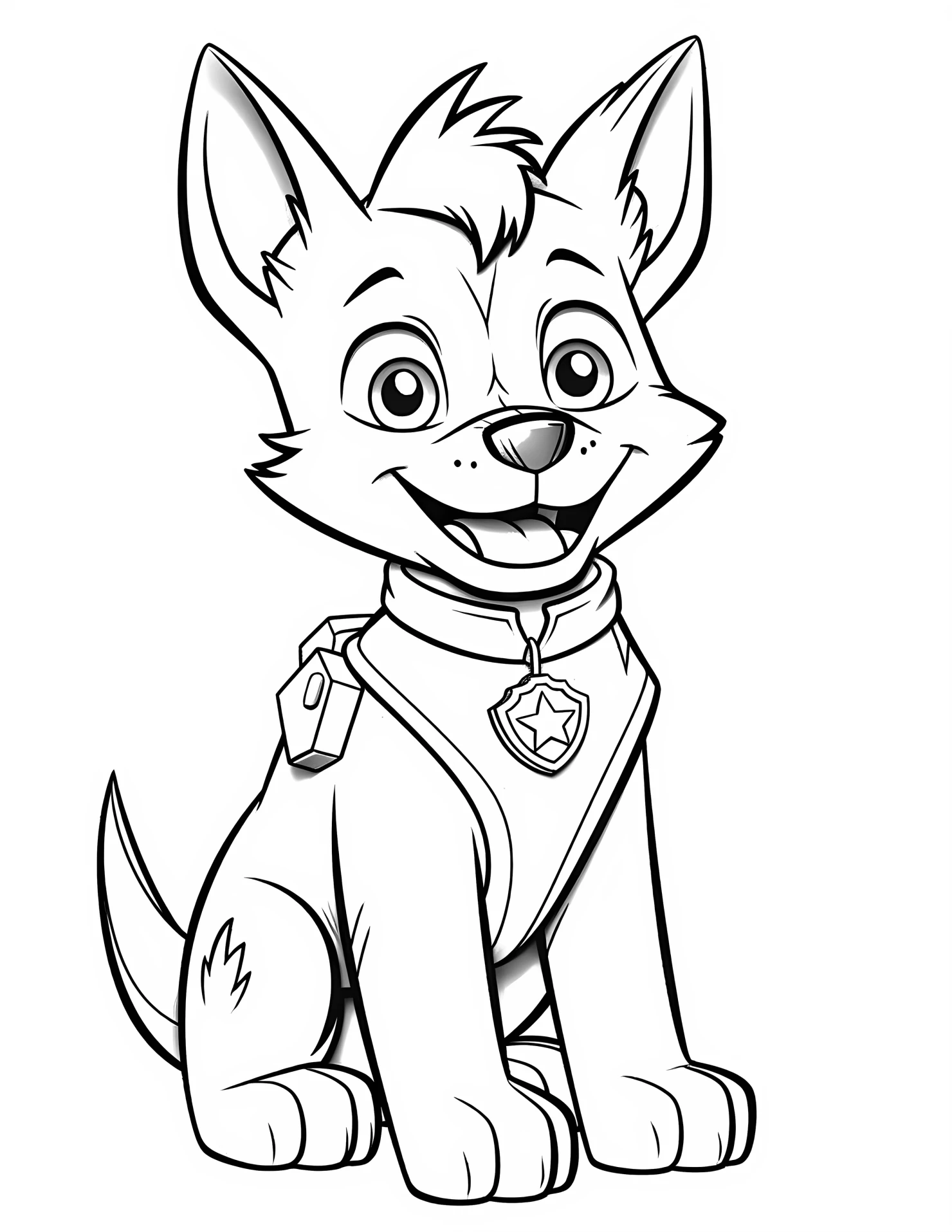 Paw patrol for kids coloring page on white color background #32311