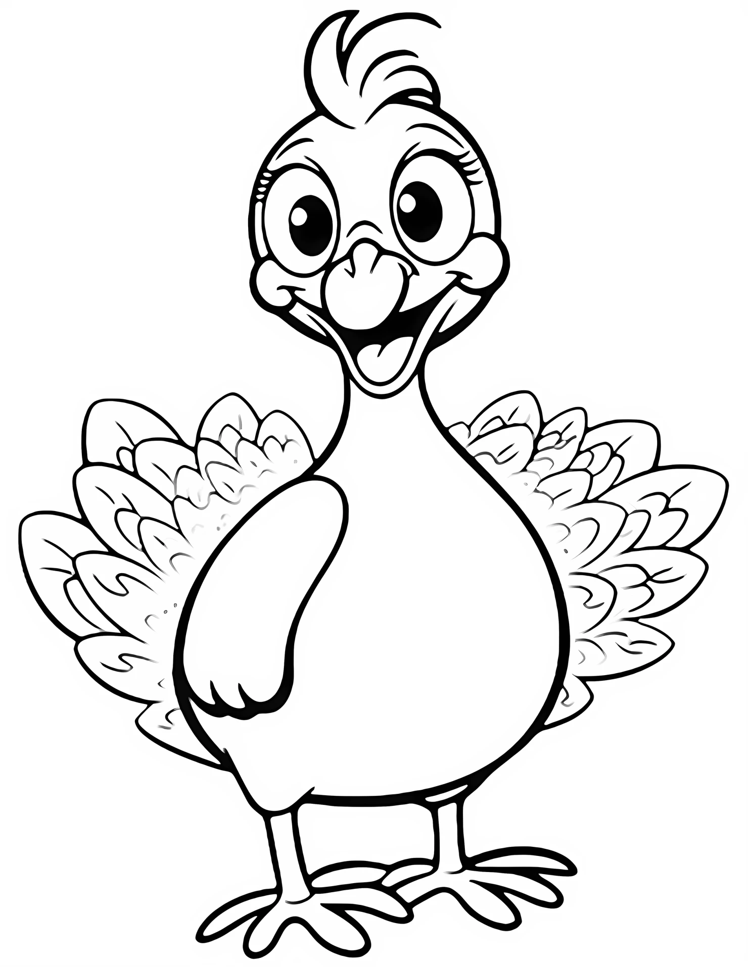 Peacock for kids coloring page on white color background #32312