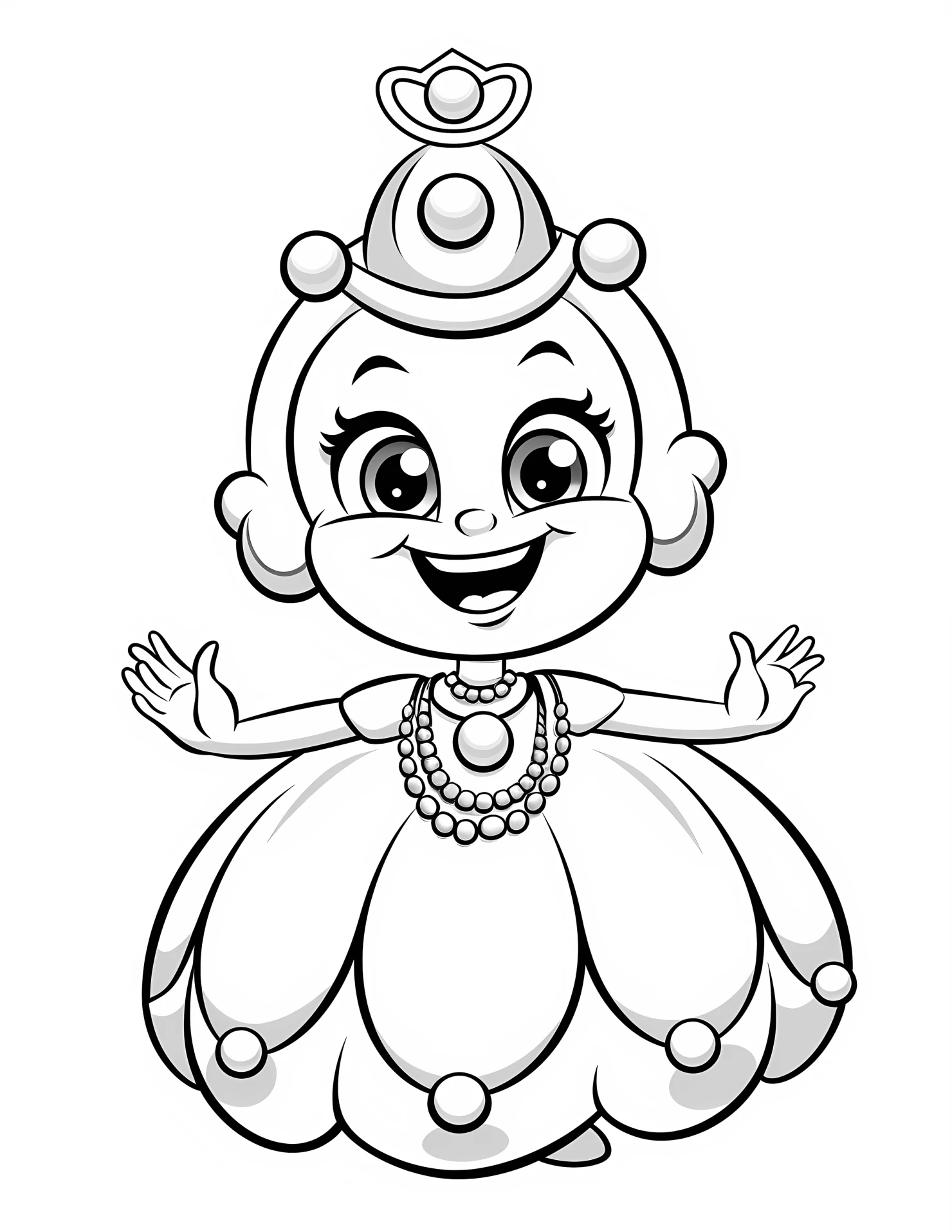 Princess for kids coloring page on white color background #32317