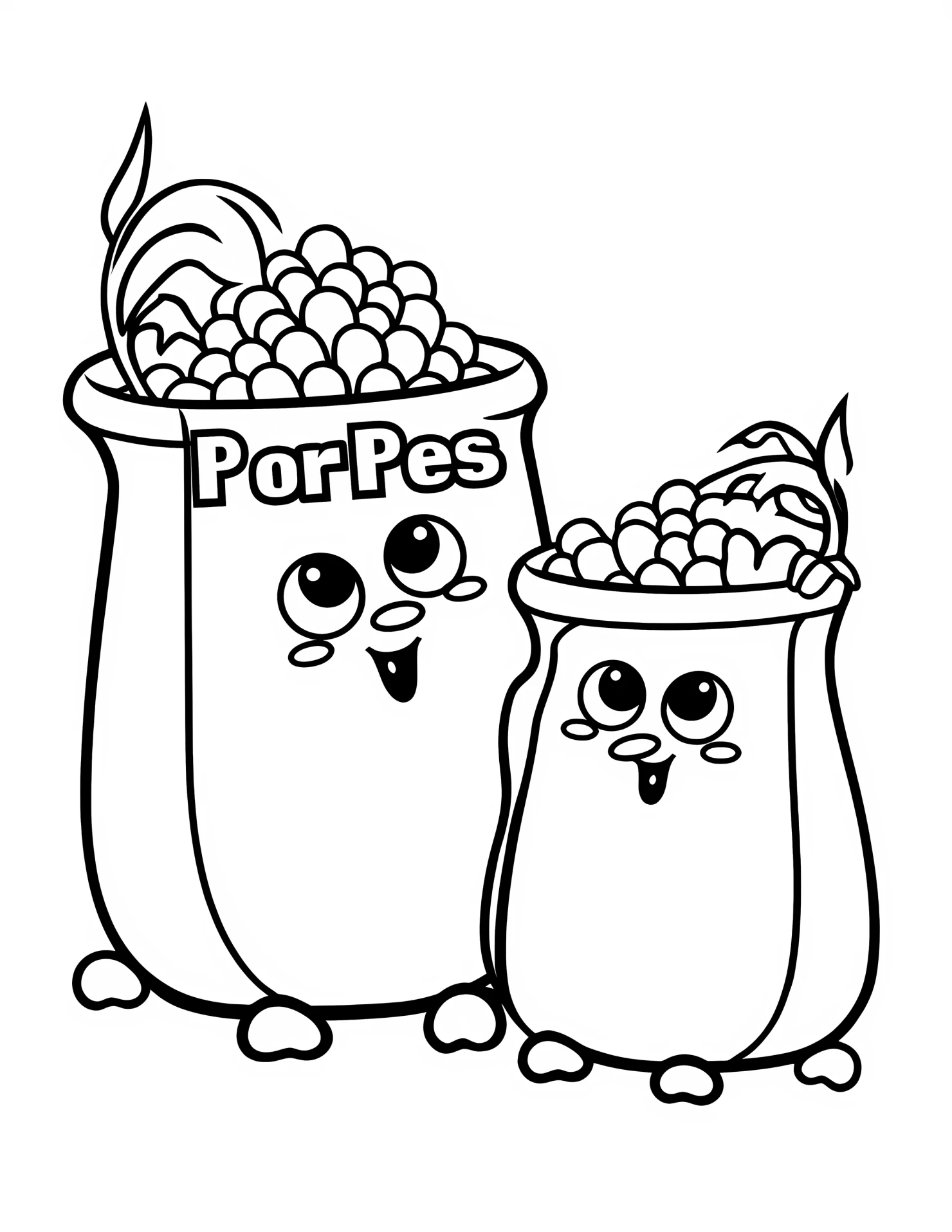 Peas for kids coloring page on white color background #32320