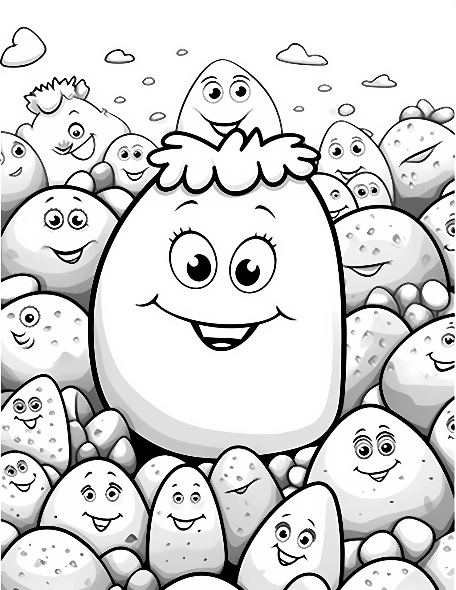Pebbles for kids coloring page on white color background #32325