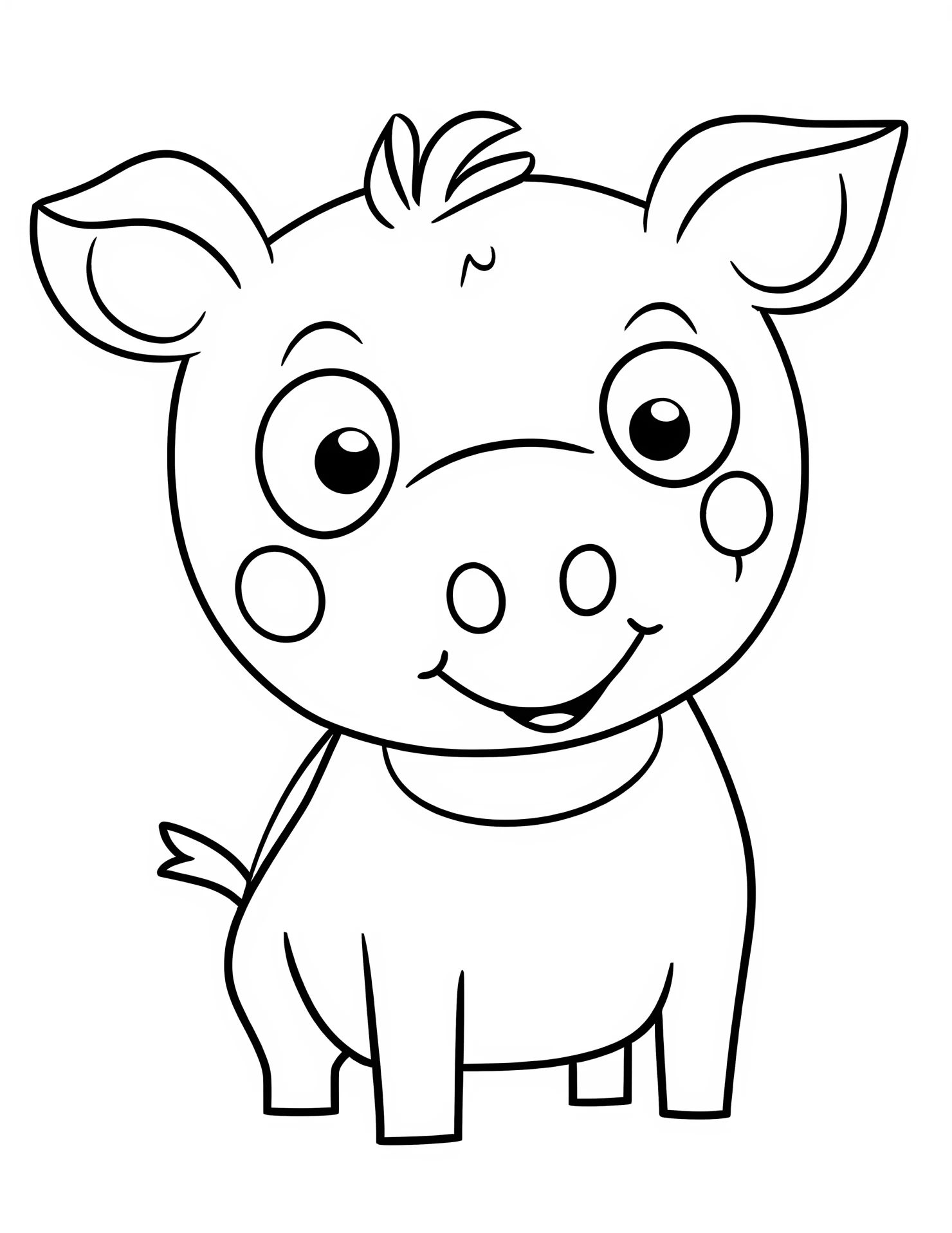Peppa pig for kids coloring page on white color background #32334