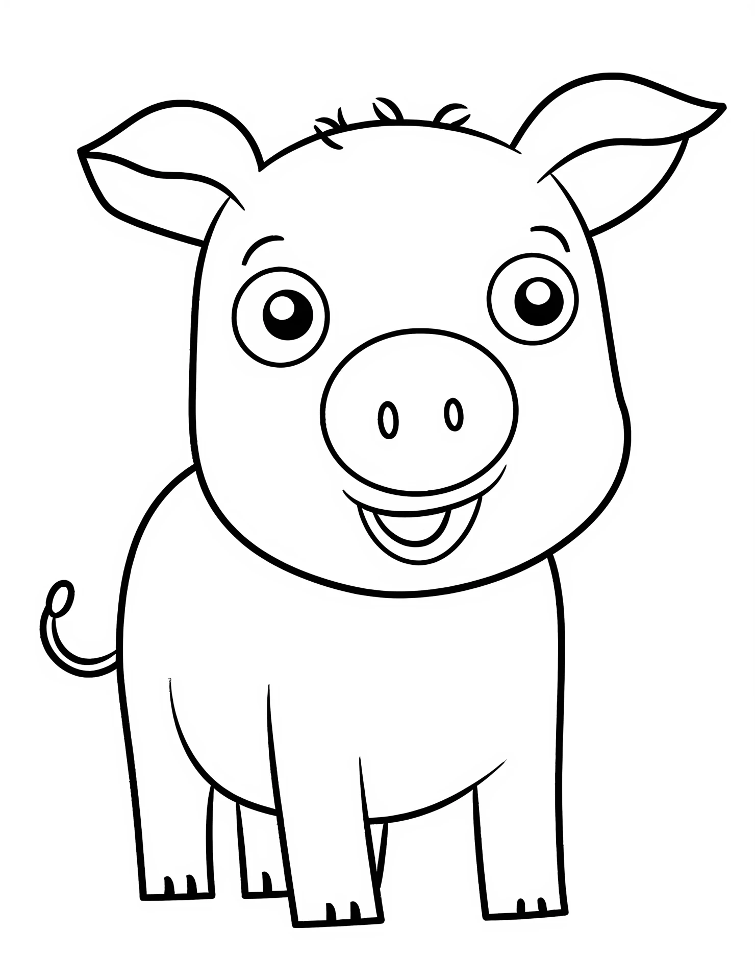 Peppa pig for kids coloring page on white color background #32335