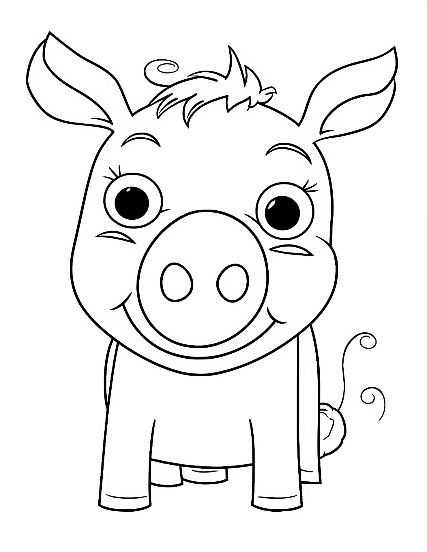 Peppa pig for kids coloring page on white color background #32336