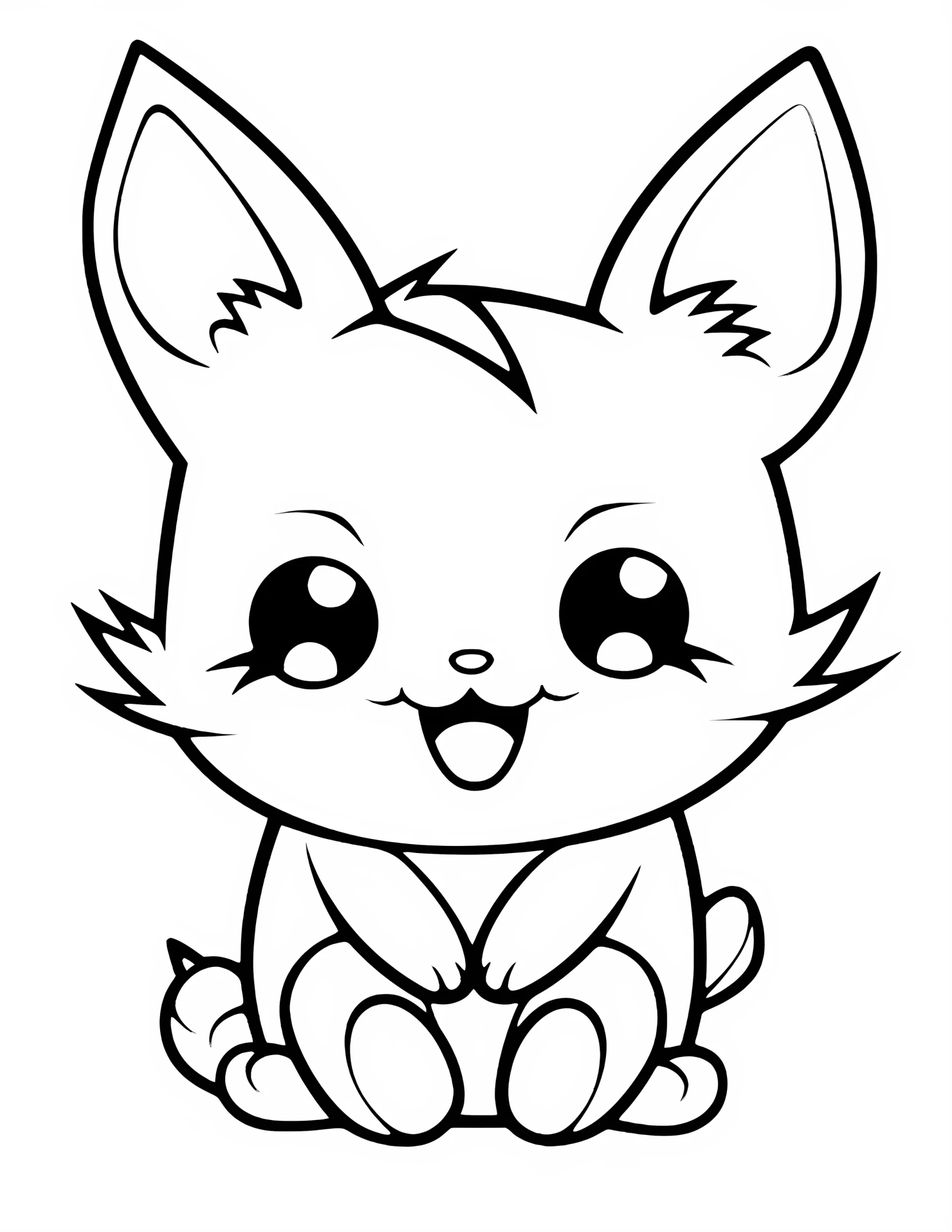 Pikachu for kids coloring page on white color background #32358