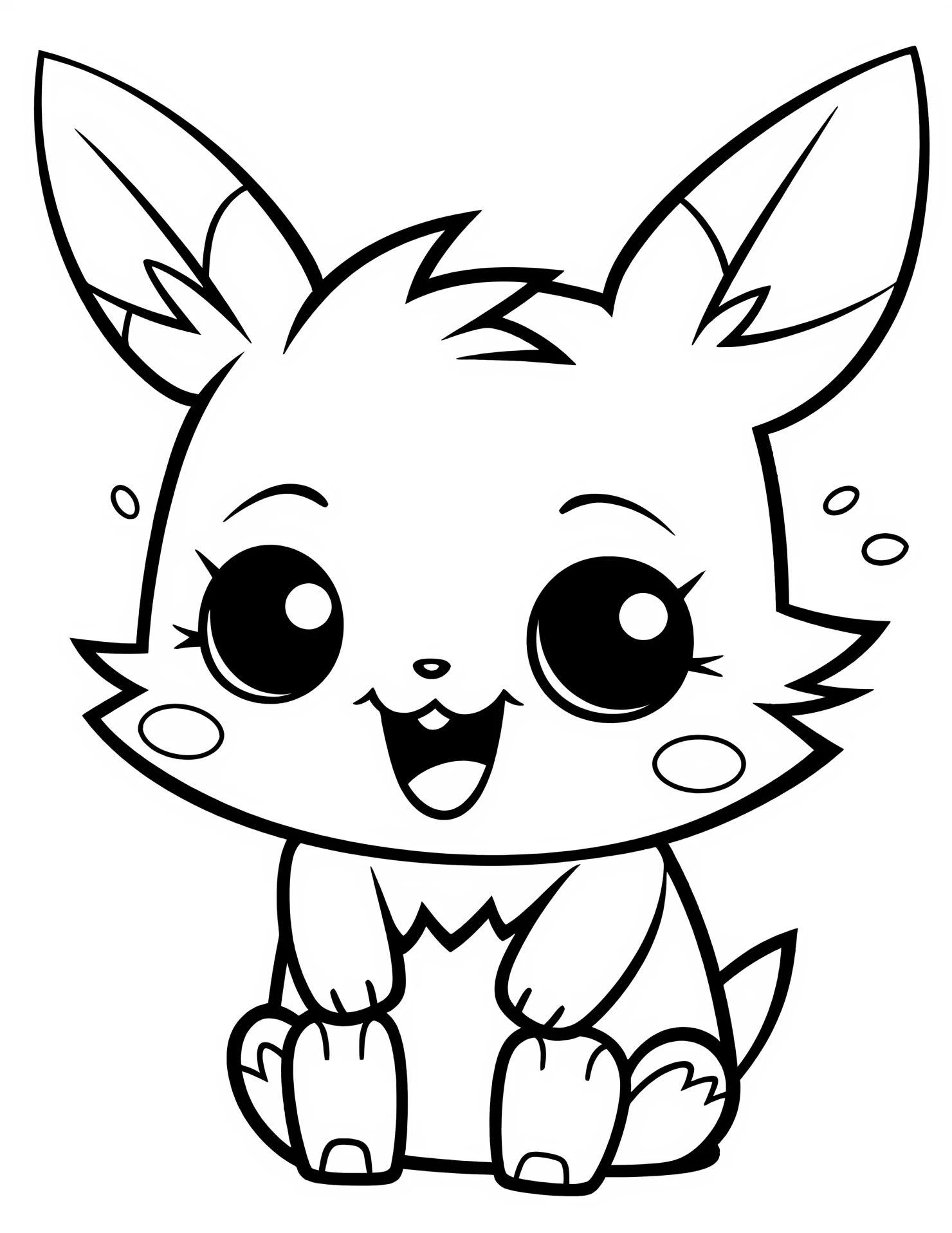 Pikachu for kids coloring page on white color background #32360