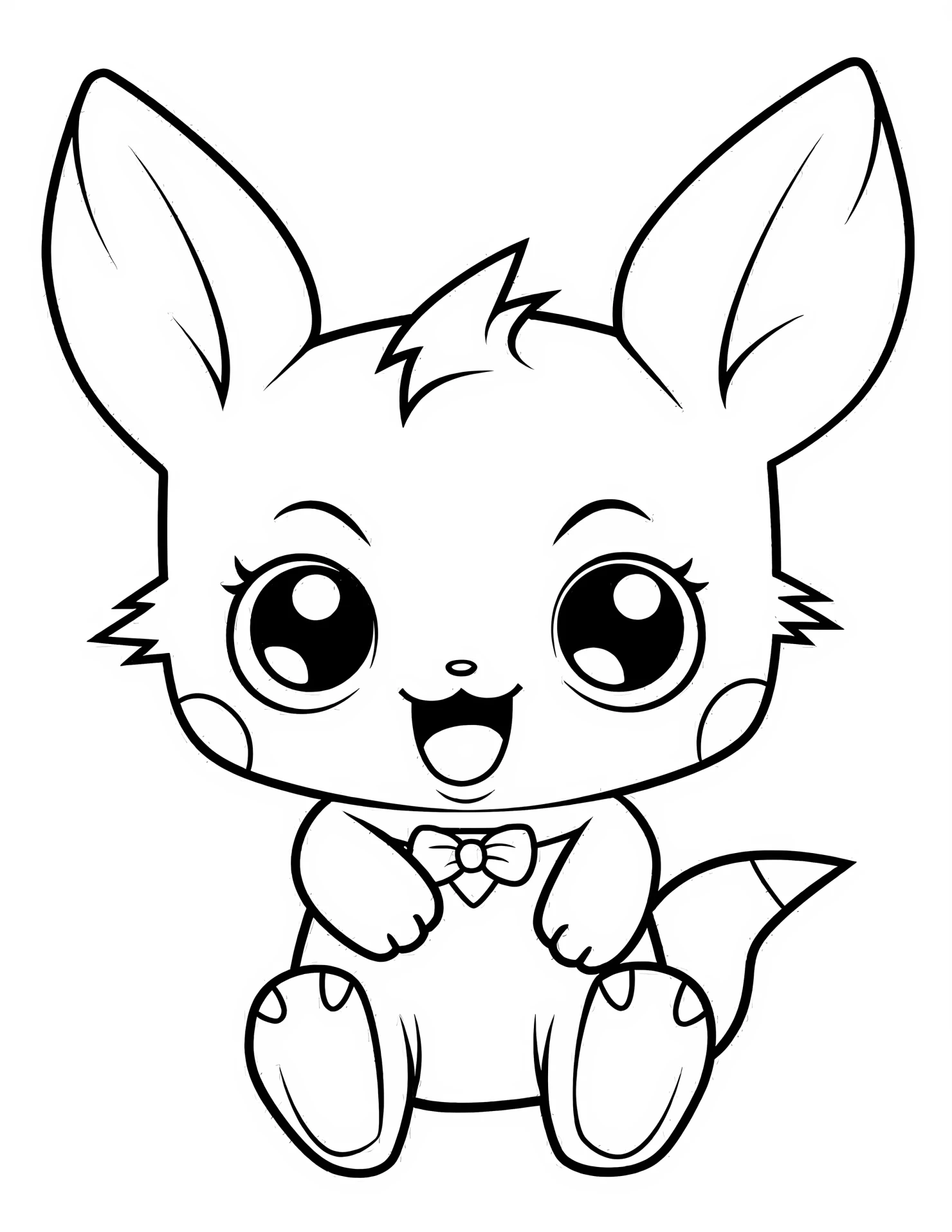 Pikachu for kids coloring page on white color background #32361