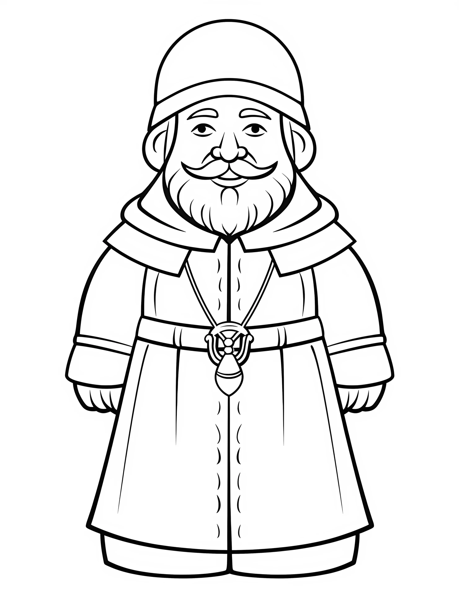 Pilgrim for kids coloring page on white color background #32362