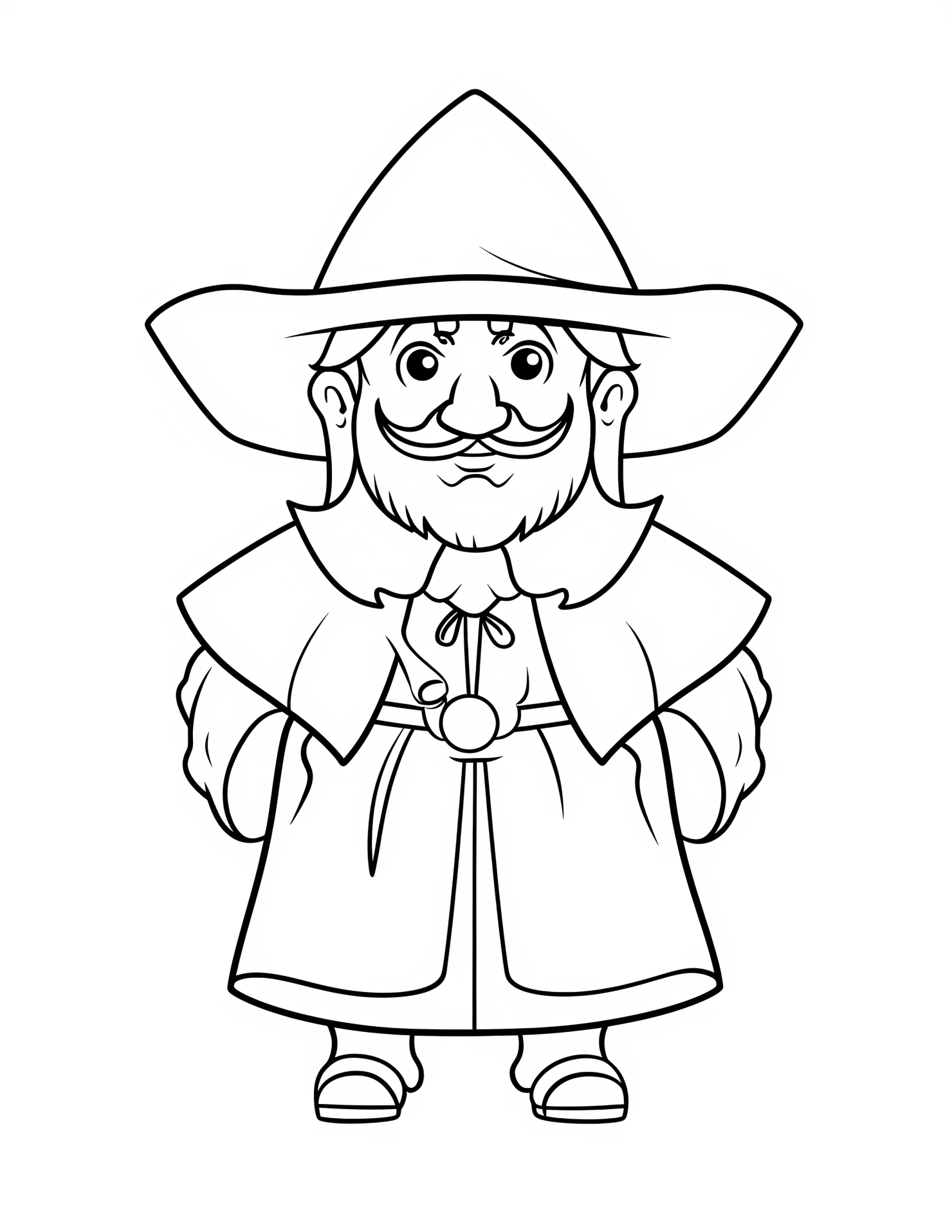 Pilgrim for kids coloring page on white color background #32365