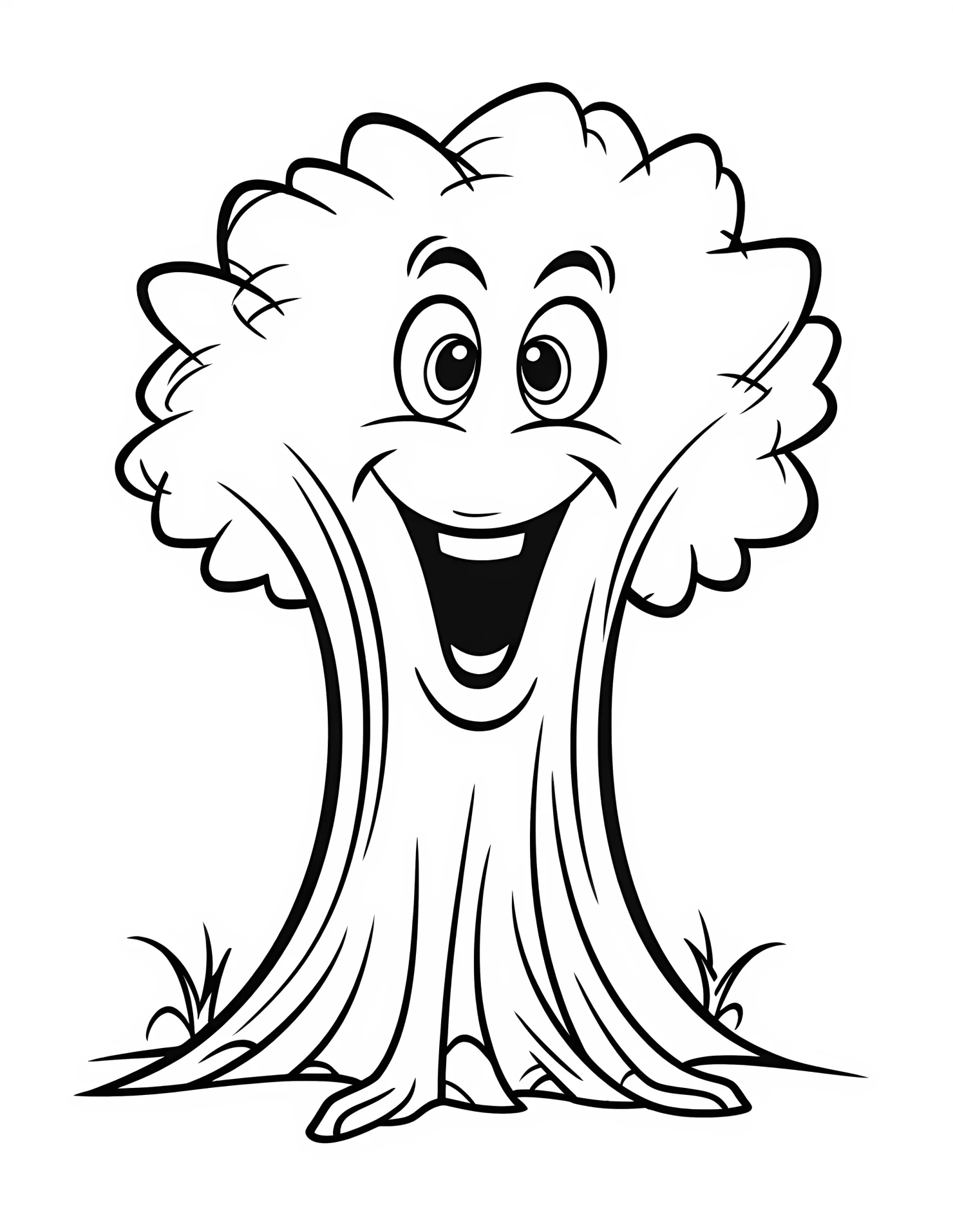Pine tree for kids coloring page on white color background #32367