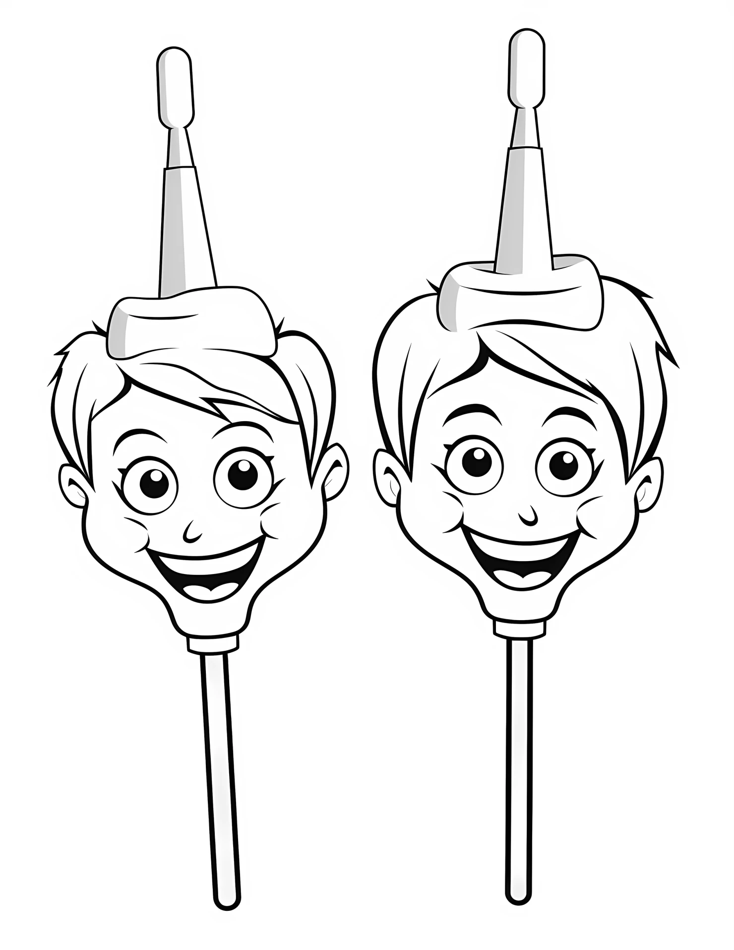 Pipettes for kids coloring page on white color background #32374