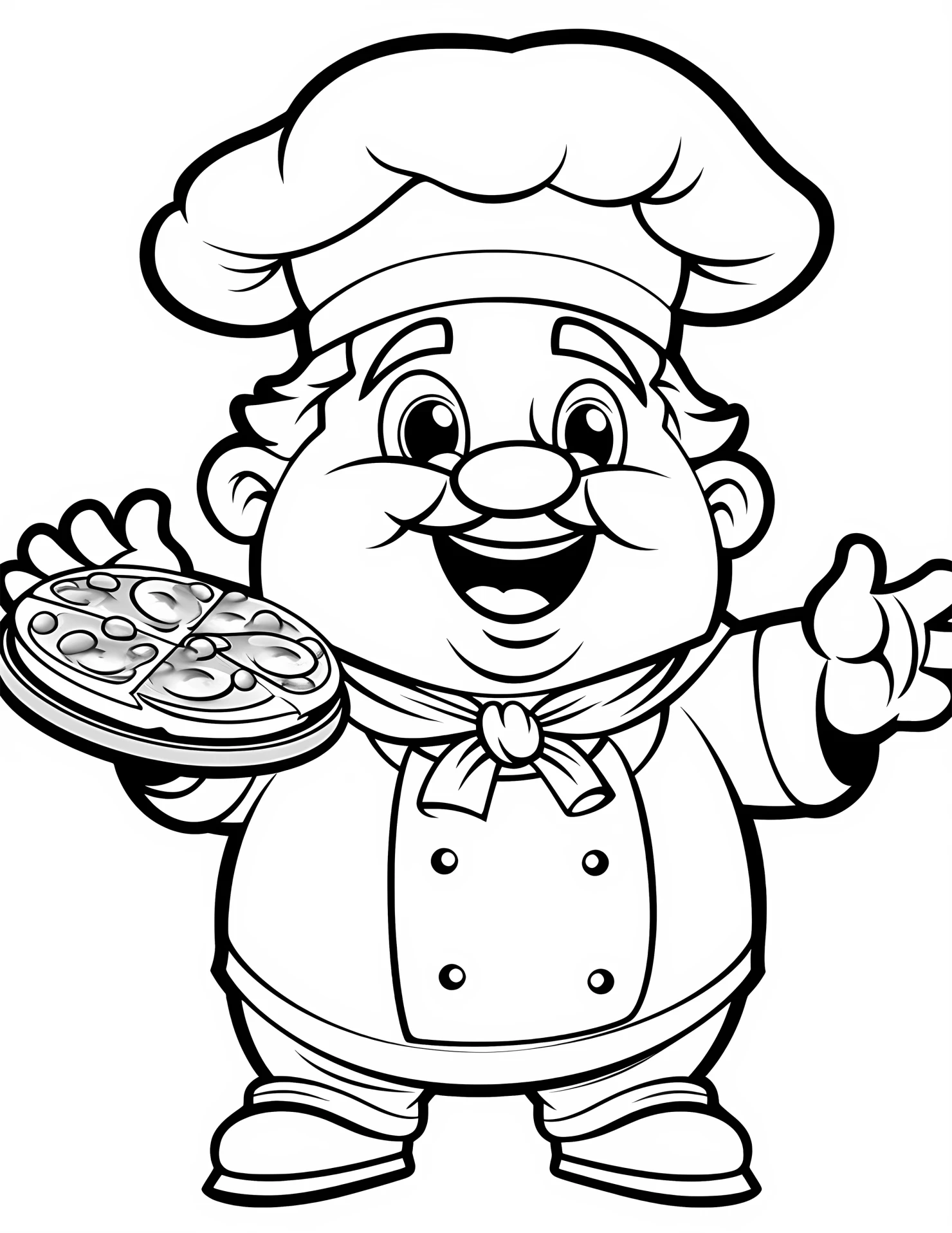 Pizza for kids coloring page on white color background #32385