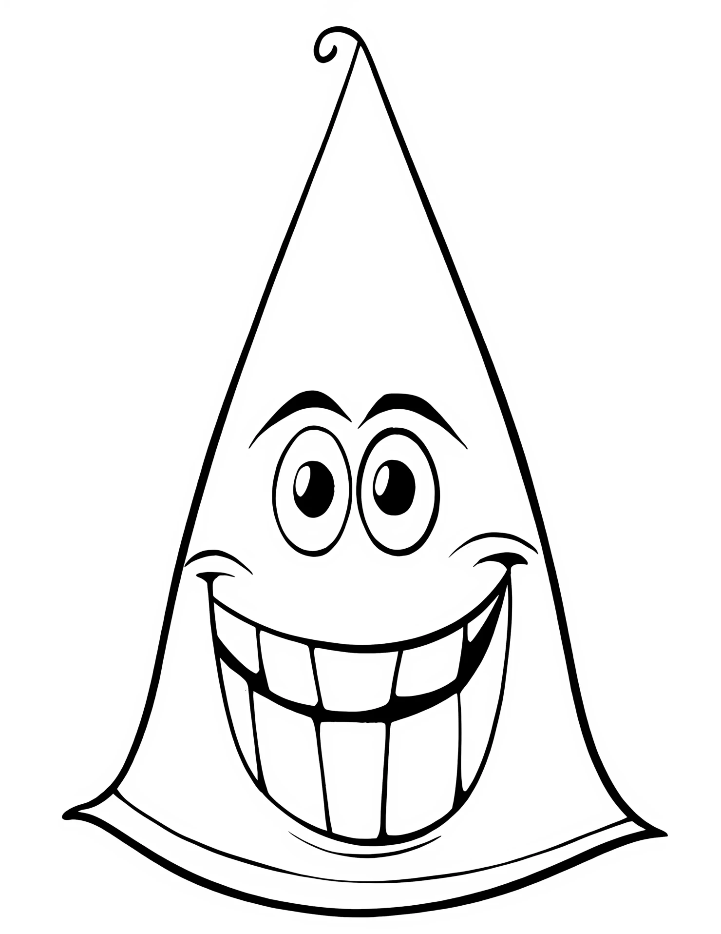 Pointy hat for kids coloring page on white color background #32390