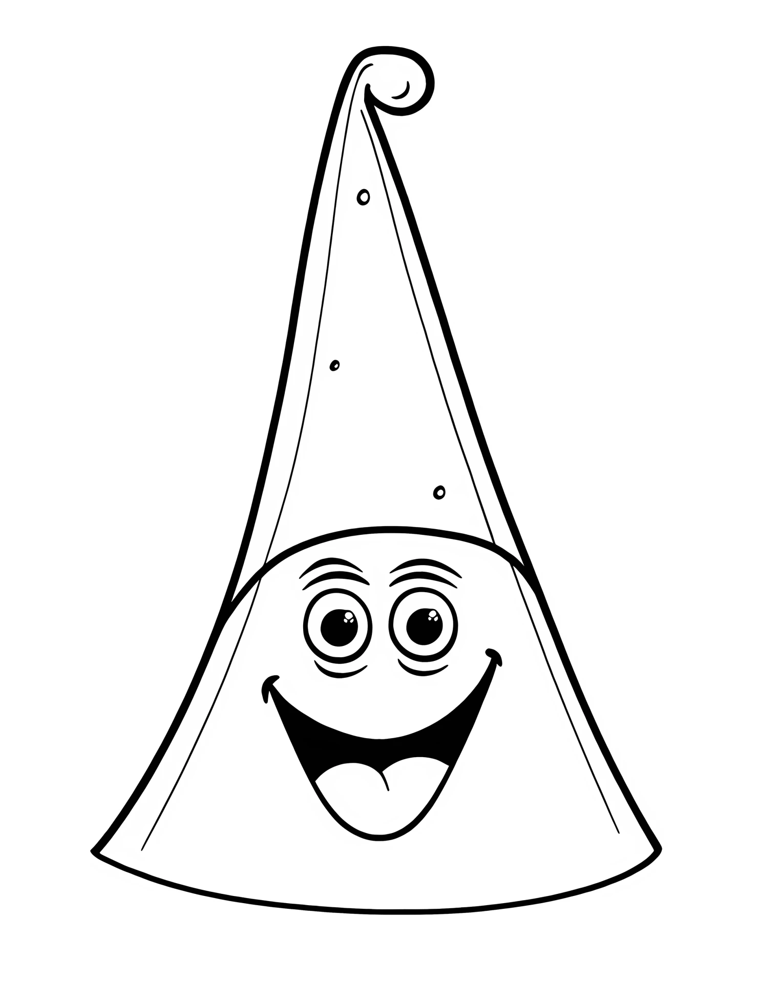 Pointy hat for kids coloring page on white color background #32393