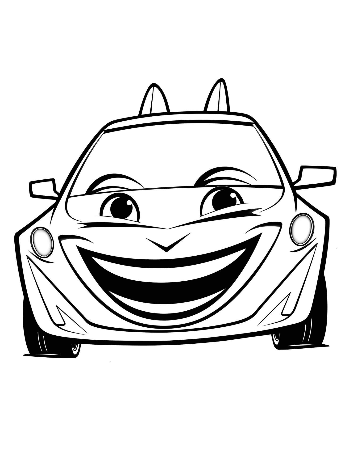 Police car for kids coloring page on white color background #32401
