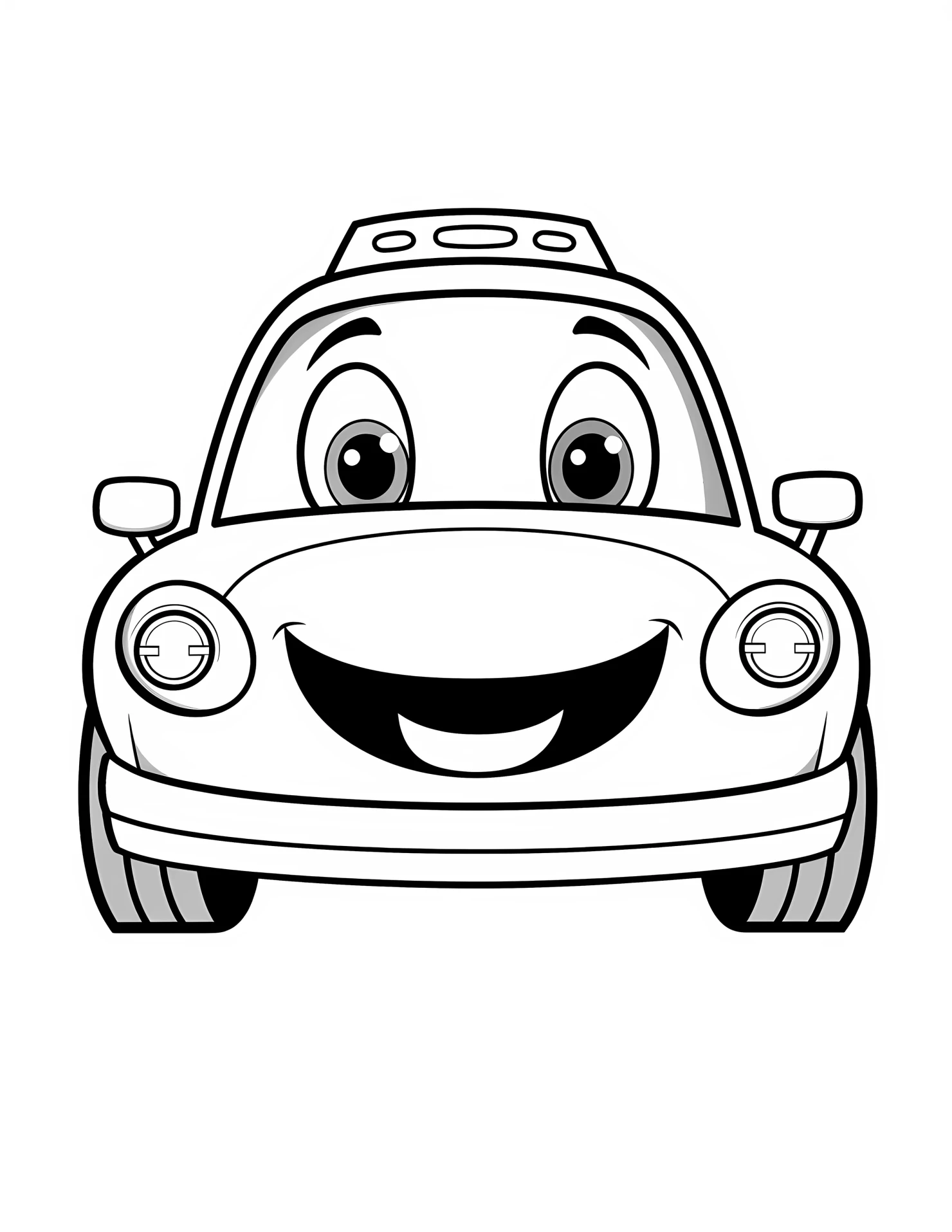 Police car for kids coloring page on white color background #32402