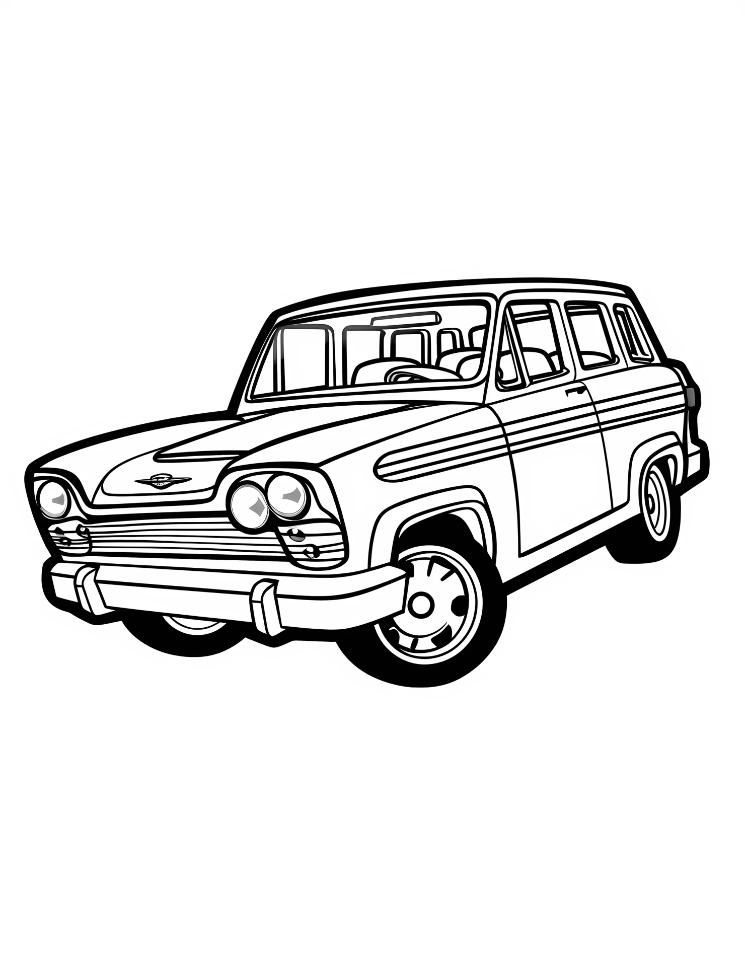 Police car for kids coloring page on white color background #32405
