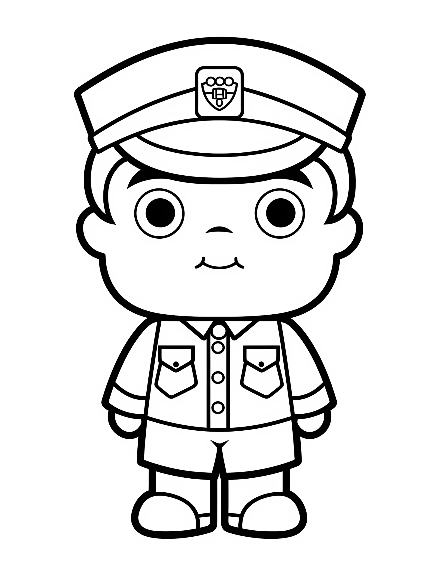 Police officer for kids coloring page on white color background #32411