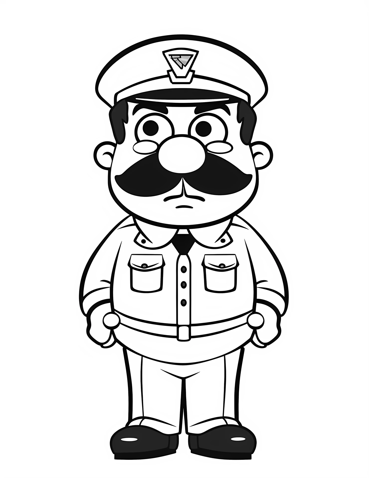 Police officer for kids coloring page on white color background #32412