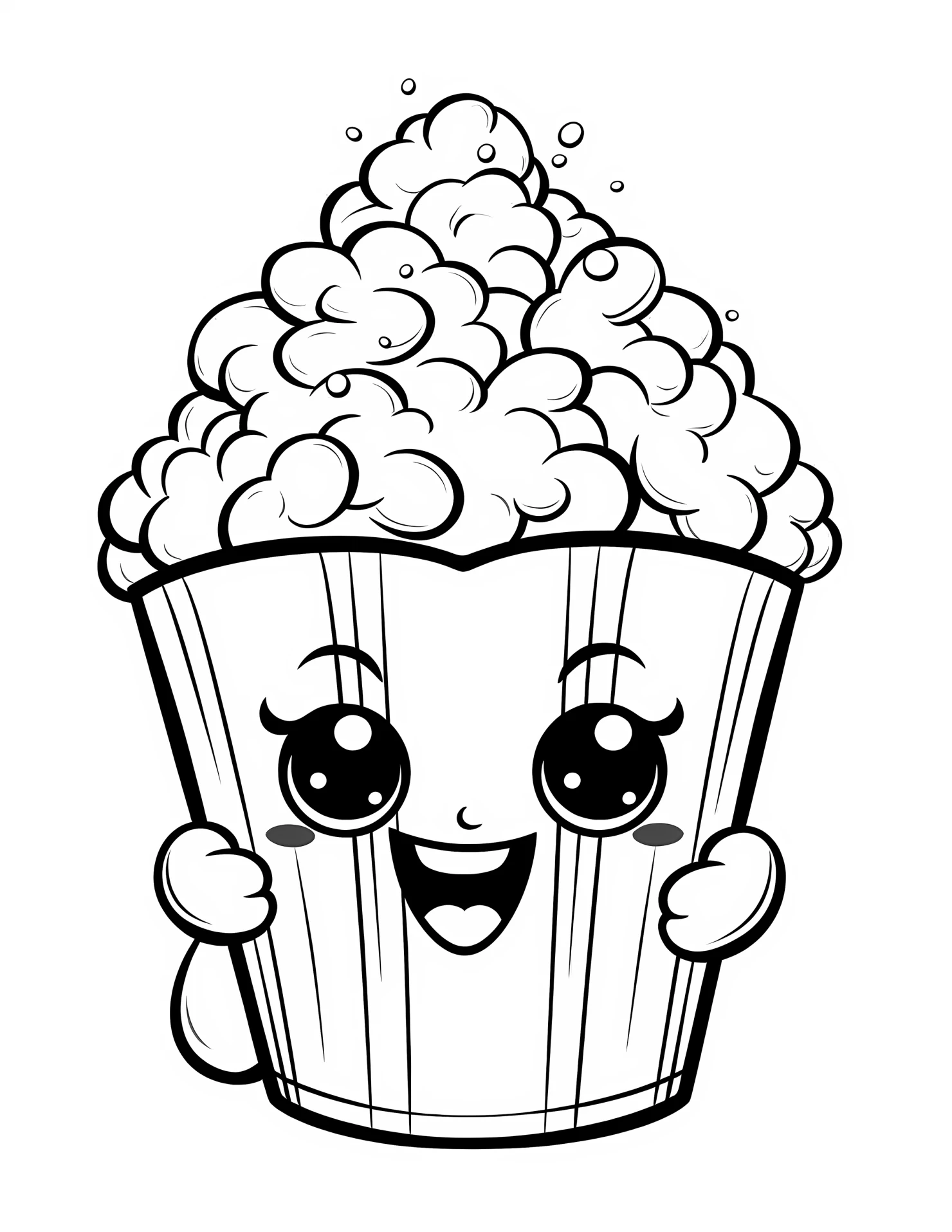 Popcorn for kids coloring page on white color background #32419