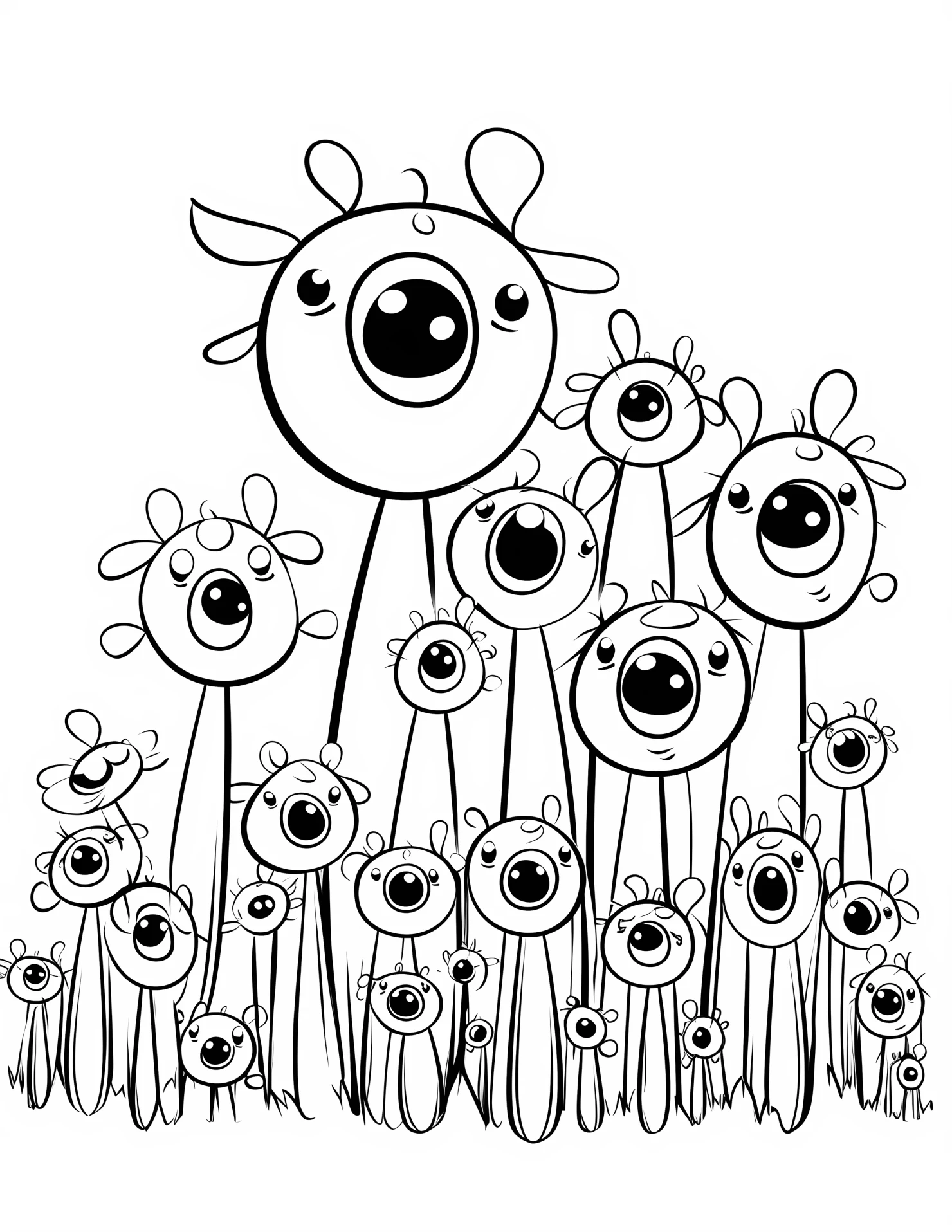 Poppies for kids coloring page on white color background #32422