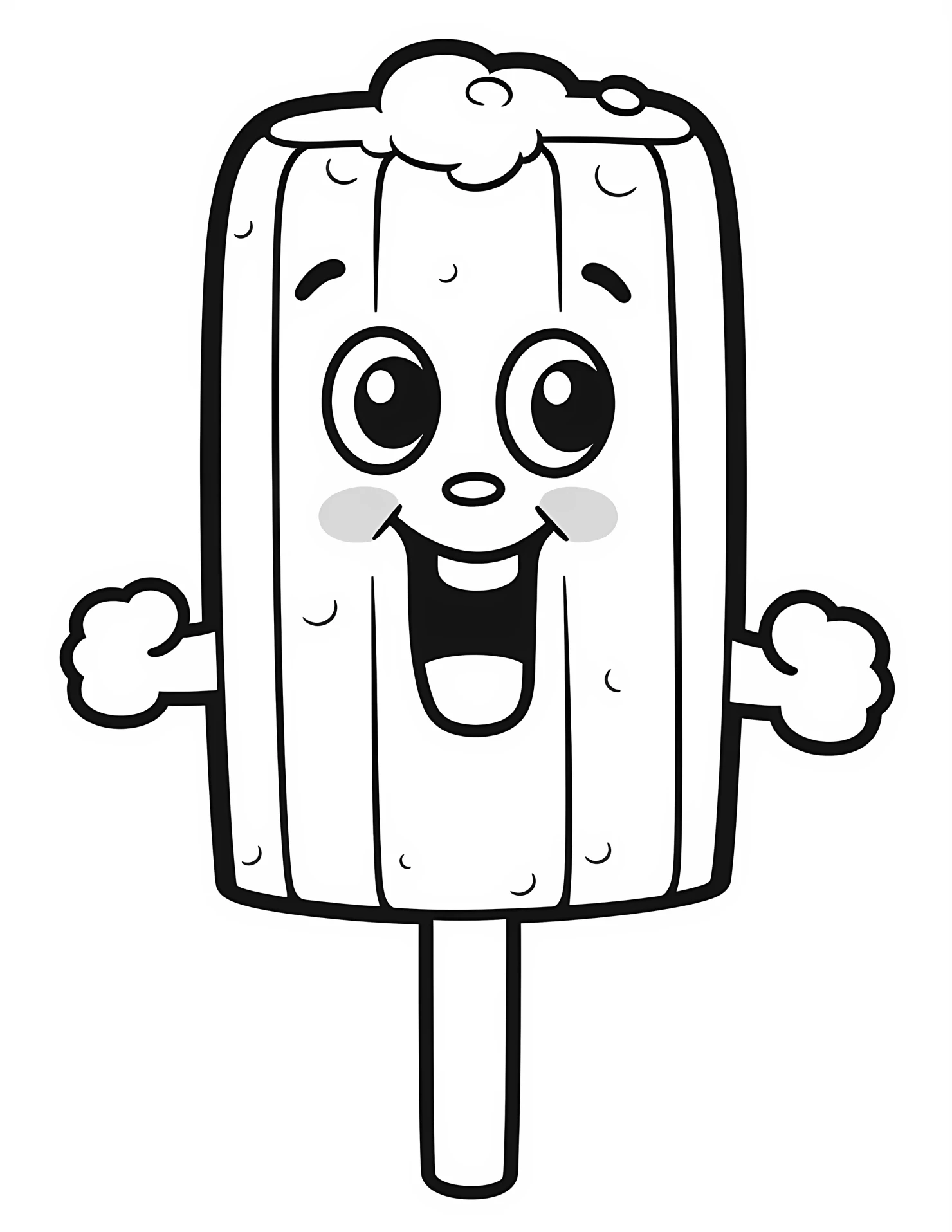 Popsicle for kids coloring page on white color background #32426