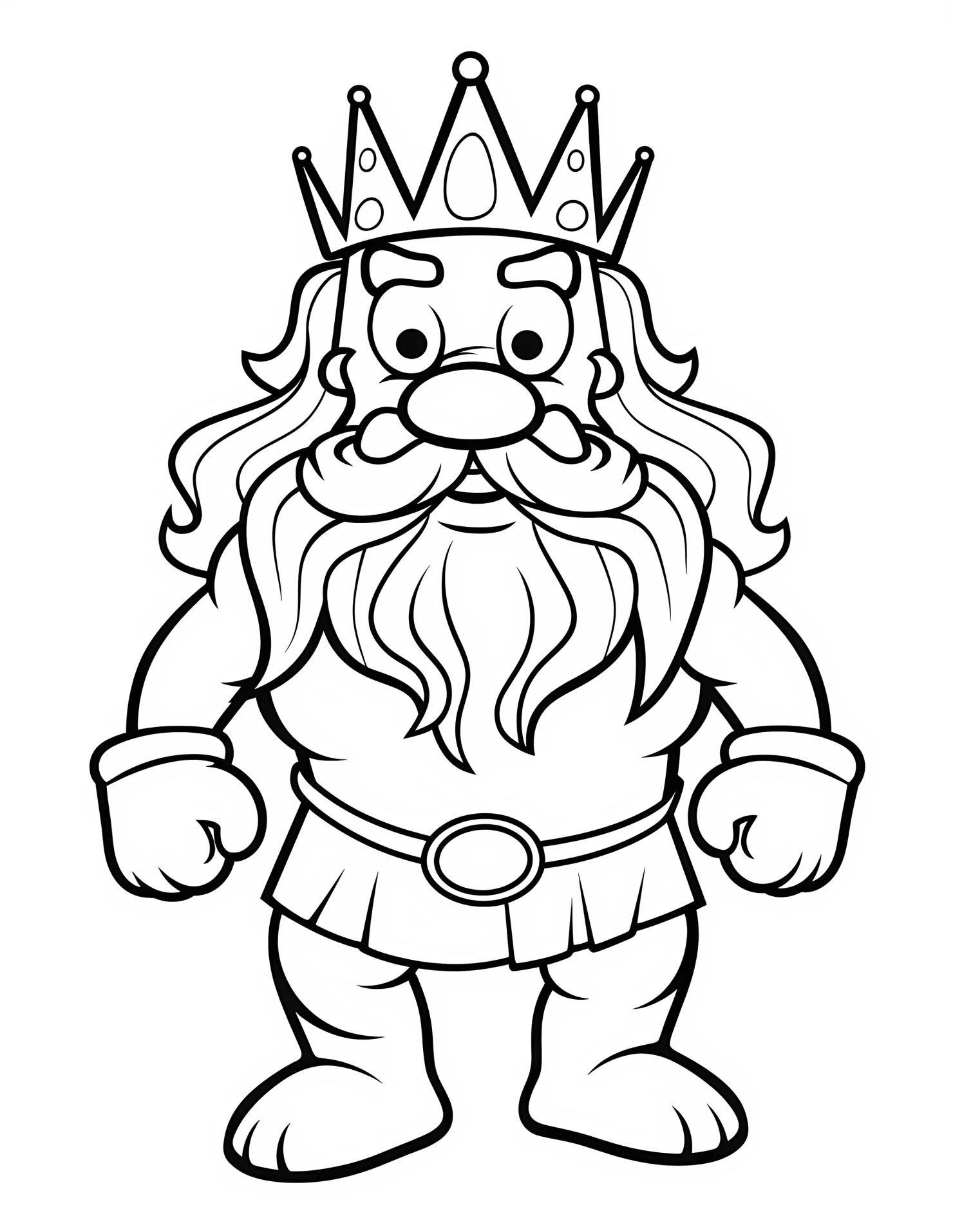 Poseidon for kids coloring page on white color background #32433