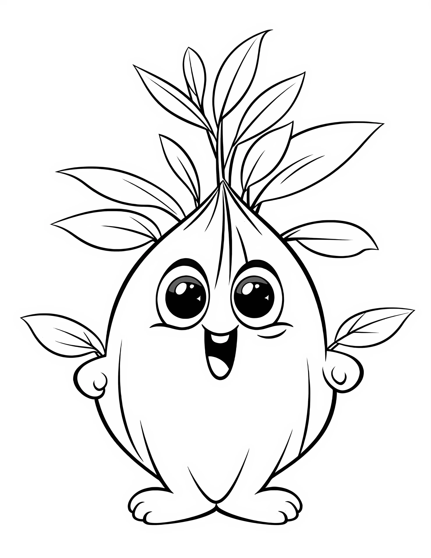 Potato for kids coloring page on white color background #32436