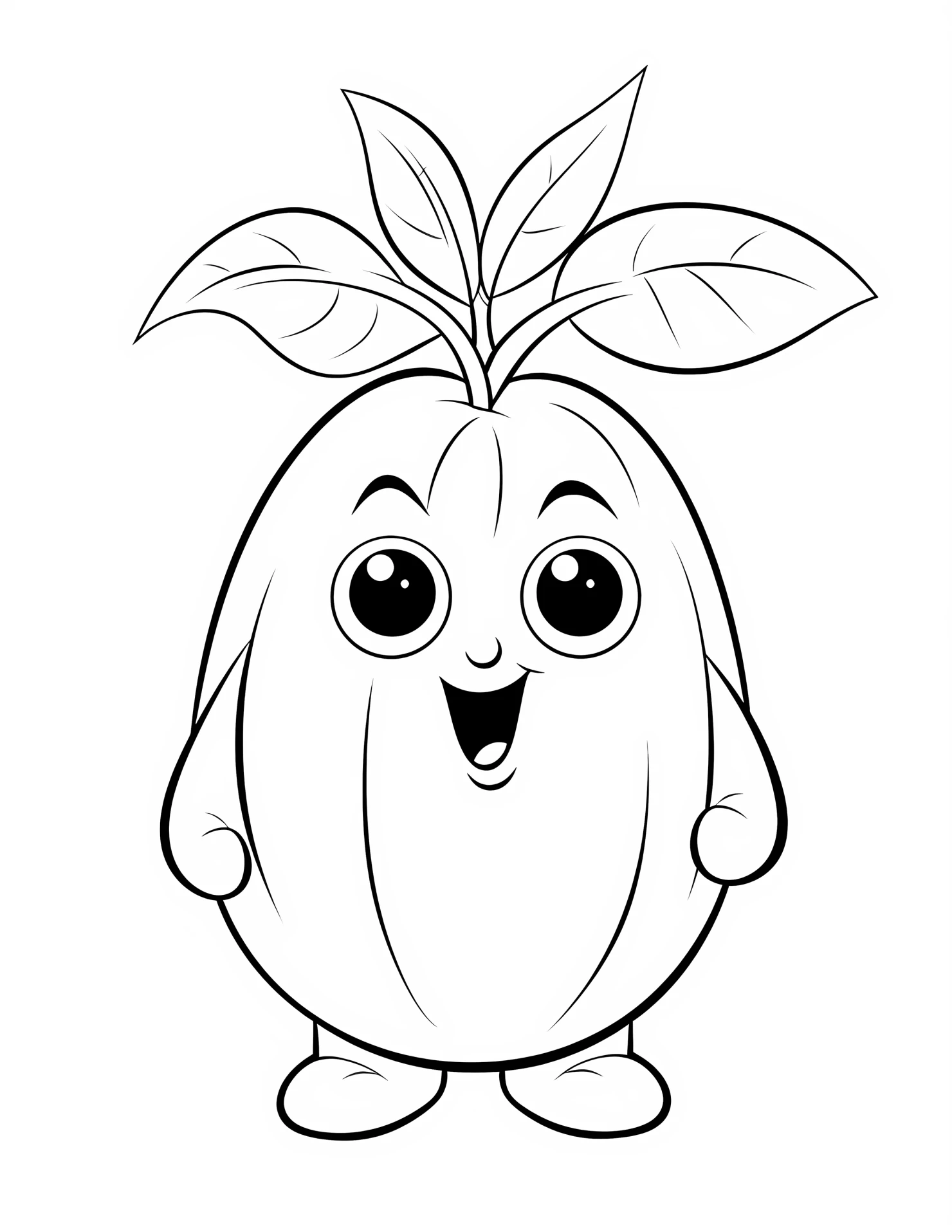 Potato for kids coloring page on white color background #32437