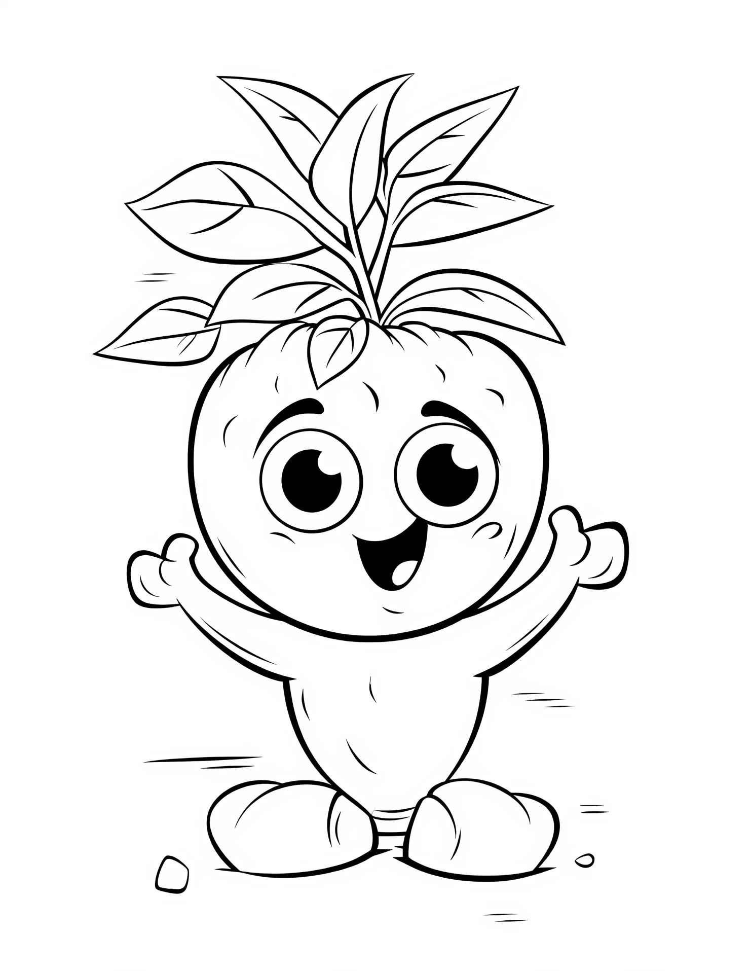 Potato for kids coloring page on white color background #32438