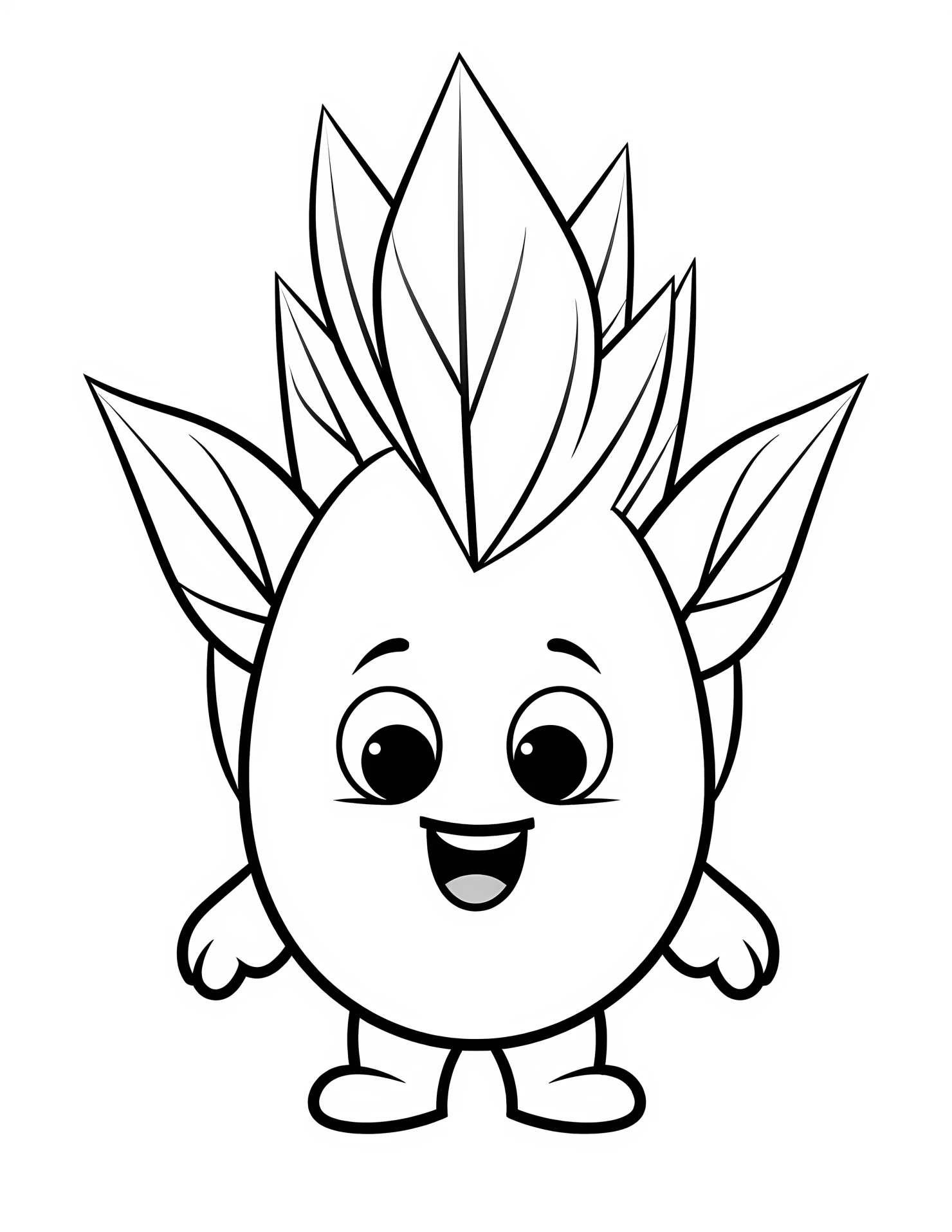 Potato for kids coloring page on white color background #32440