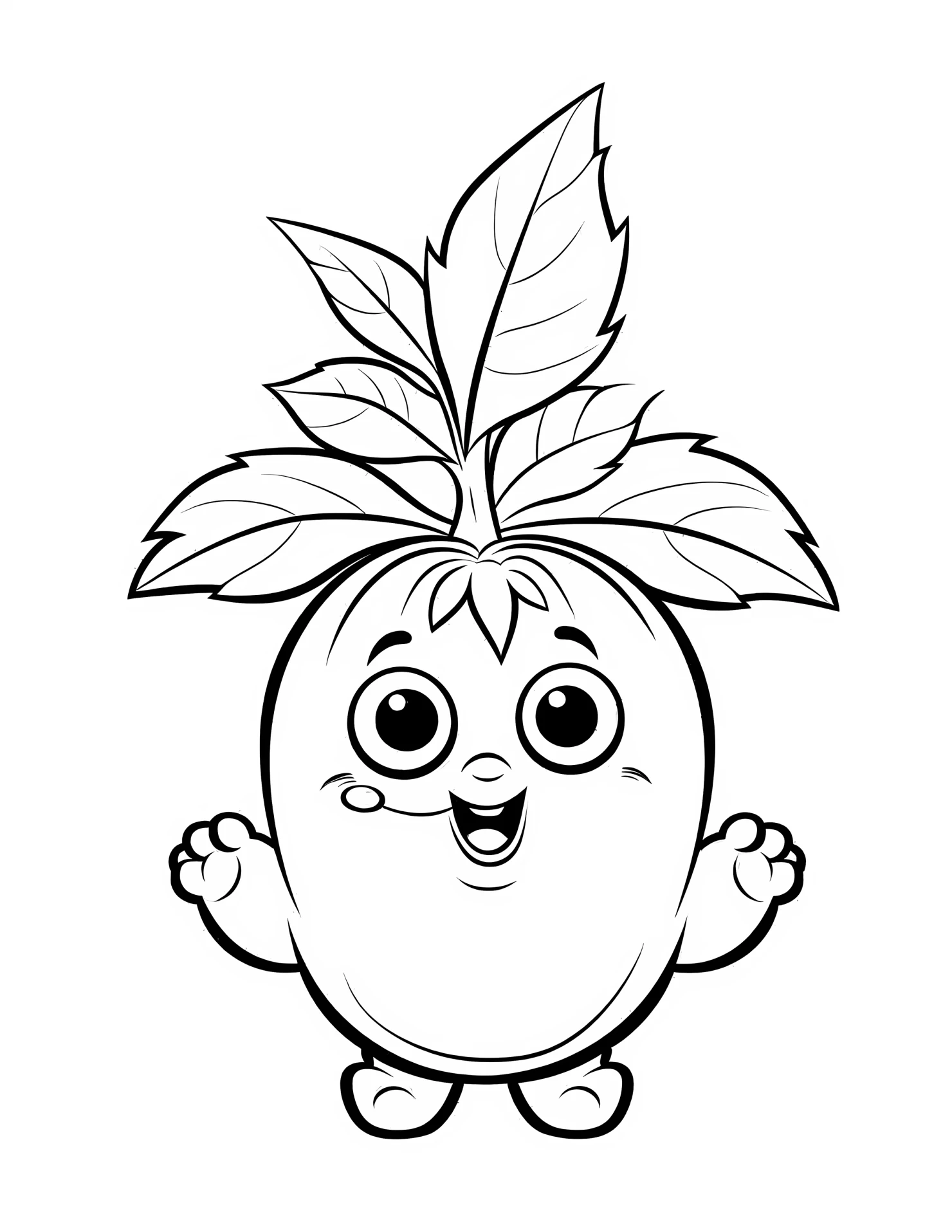 Potato for kids coloring page on white color background #32441