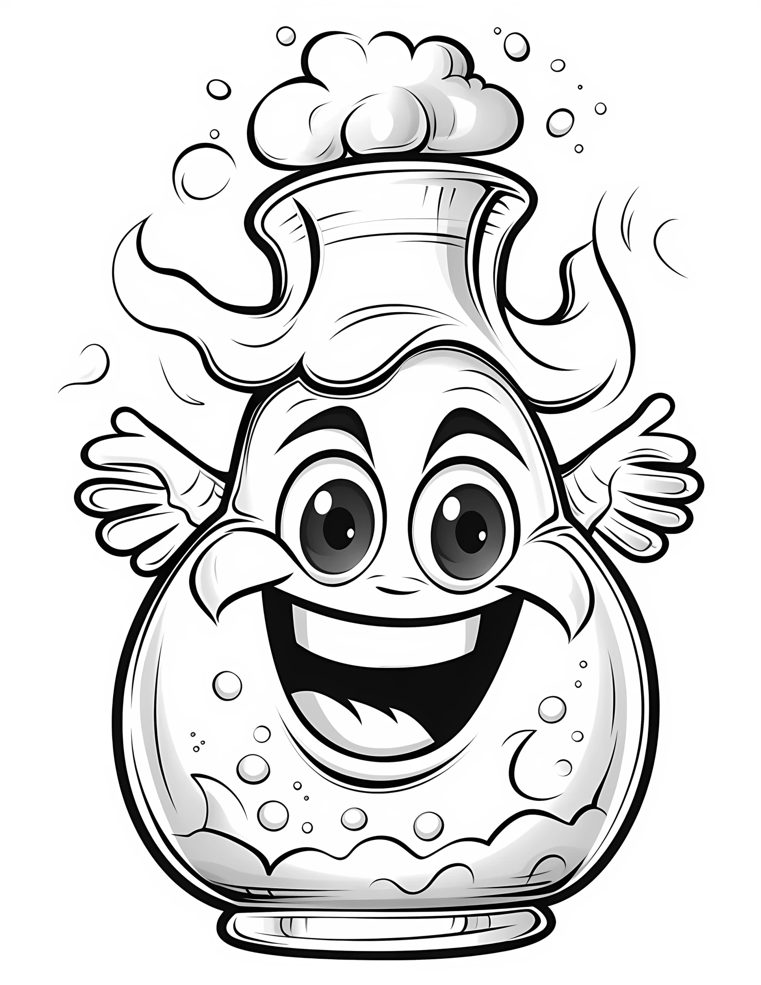 Potion for kids coloring page on white color background #32445