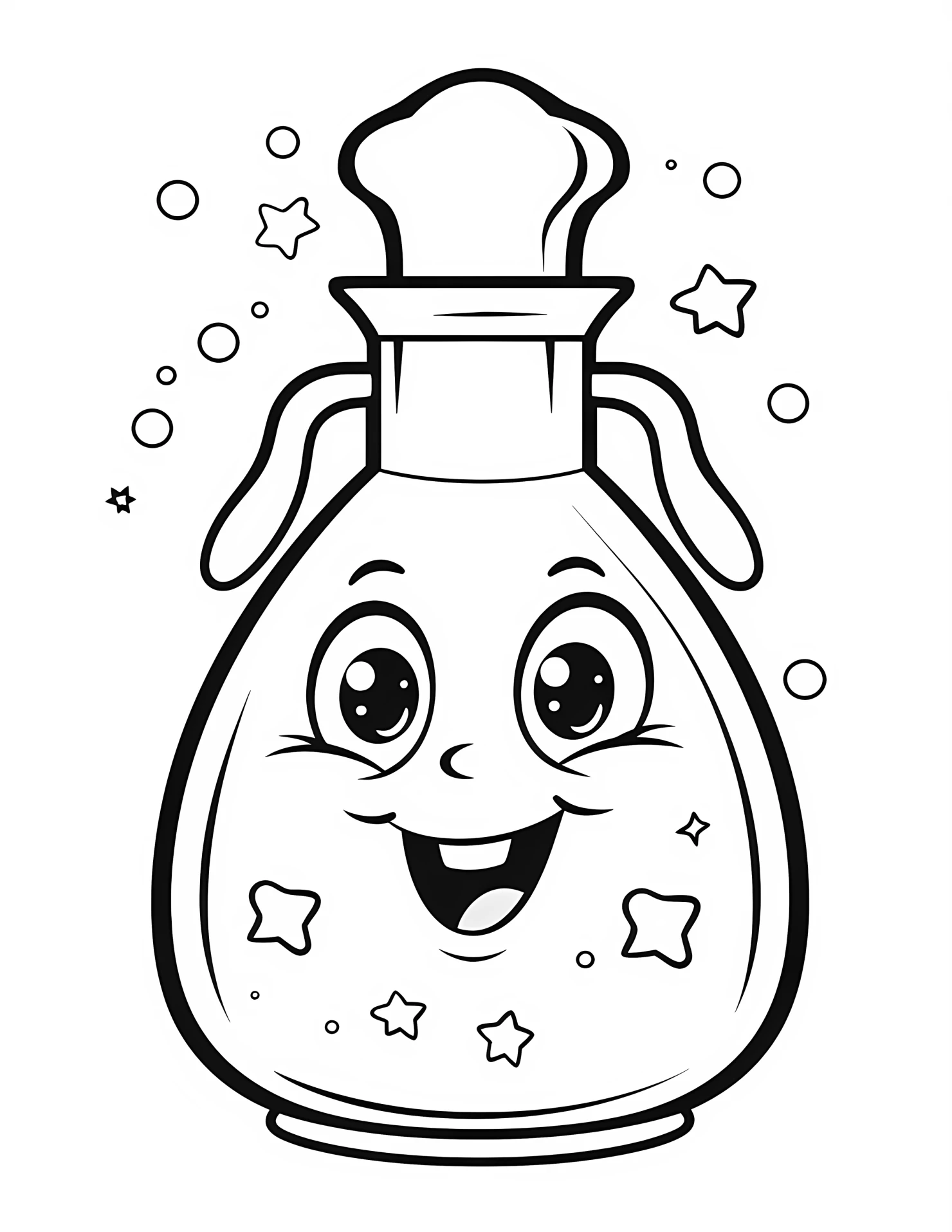 Potion for kids coloring page on white color background #32446