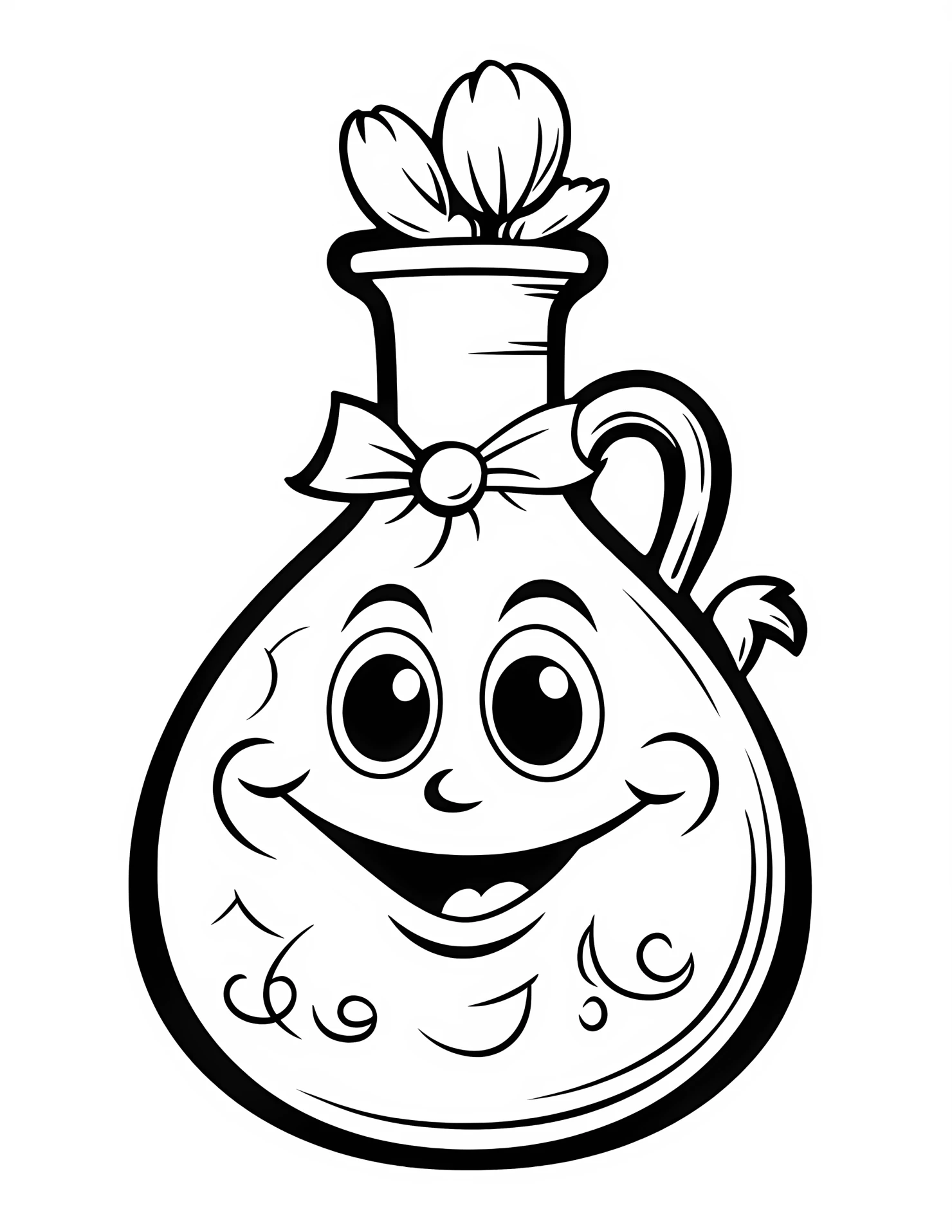 Potion for kids coloring page on white color background #32449
