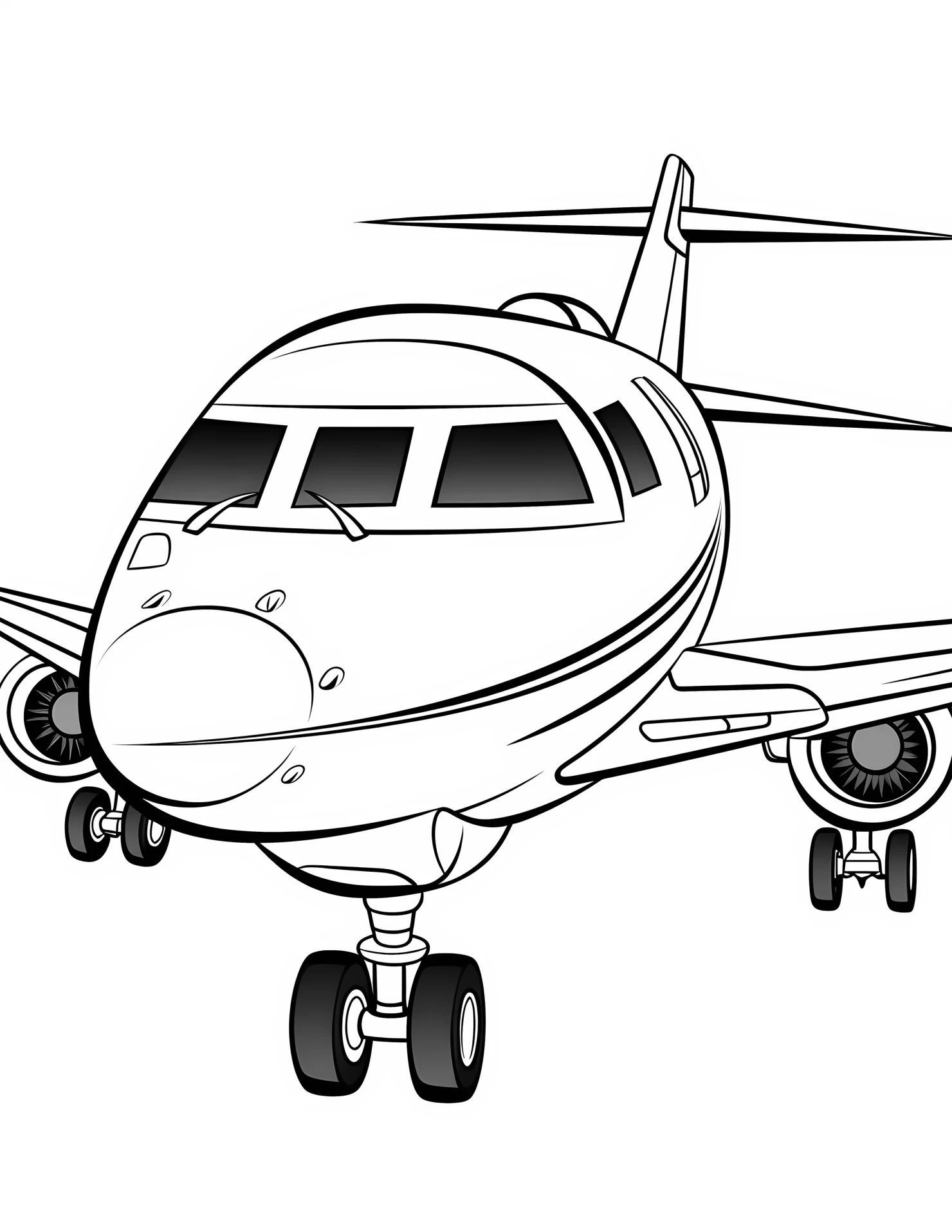 Private jet for kids coloring page on white color background #32458
