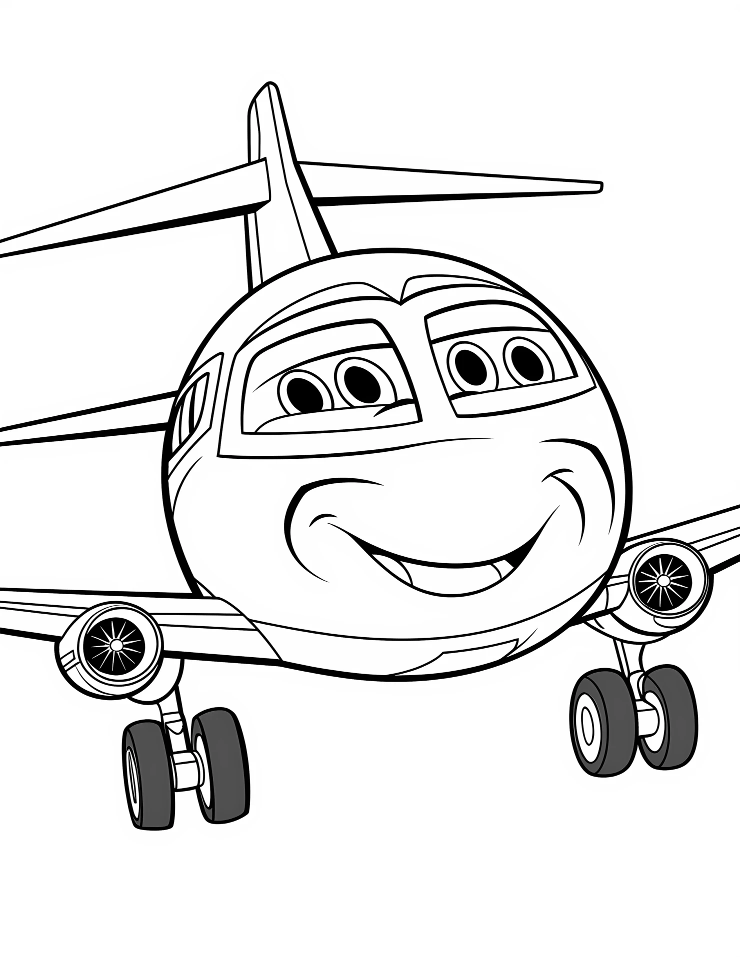 Private jet for kids coloring page on white color background #32459